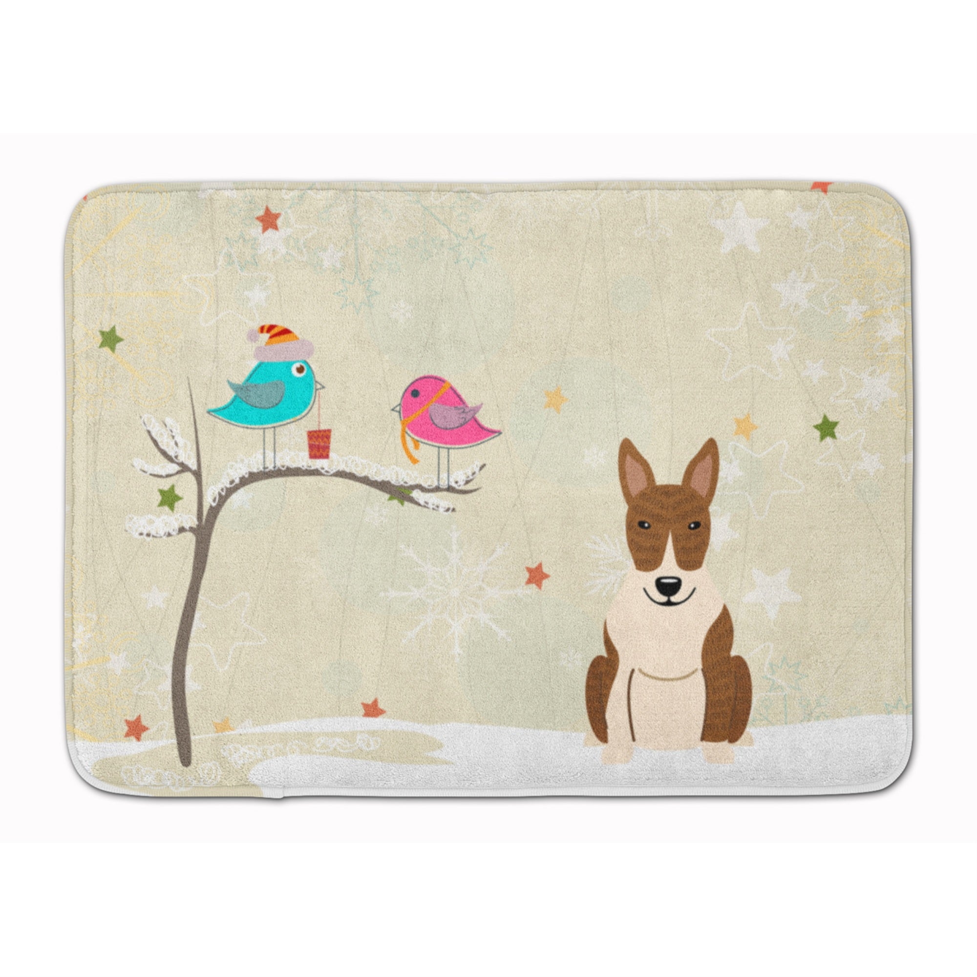 'Caroline'S Treasures Christmas Presents Bull Terrier Brindle Floor Mat, 19'''' X 27'''', Multicolor''