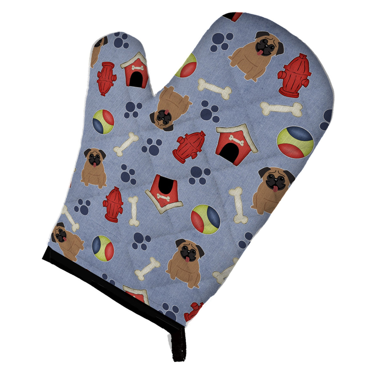 'Caroline'S Treasures Bb2618Ovmt Dog House Collection Pug Brown Oven Mitt, 12'''' By 8.5'''', Multicolor''
