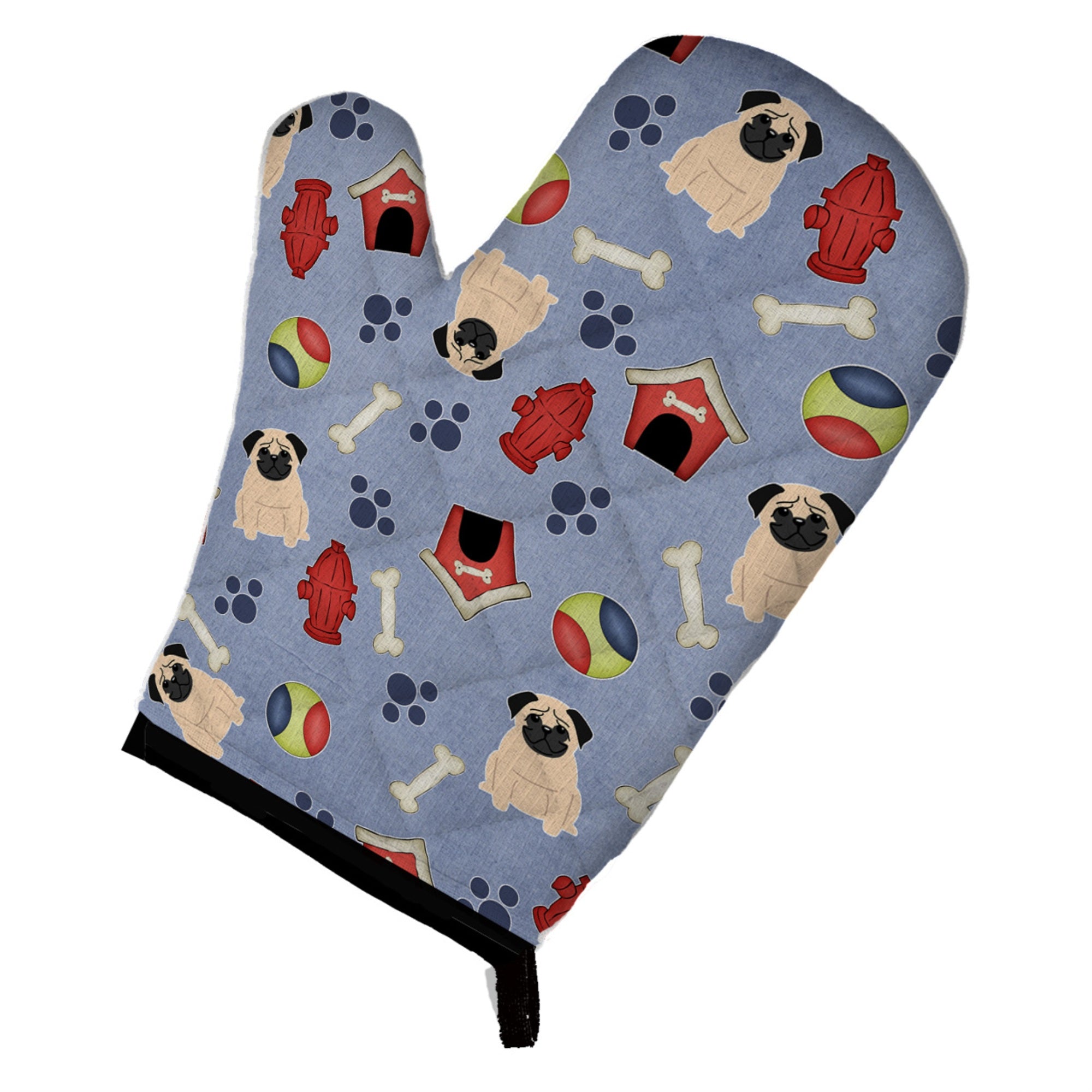 'Caroline'S Treasures Bb2621Ovmt Dog House Collection Pug Fawn Oven Mitt, 12'''' By 8.5'''', Multicolor''