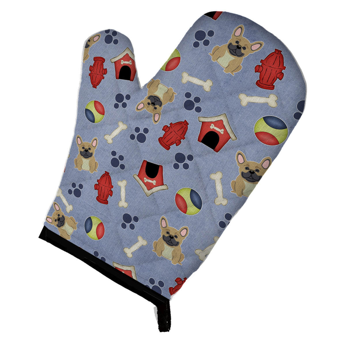 'Caroline'S Treasures Bb2623Ovmt Dog House Collection French Bulldog Cream Oven Mitt, 12'''' By 8.5'''', Multicolor''