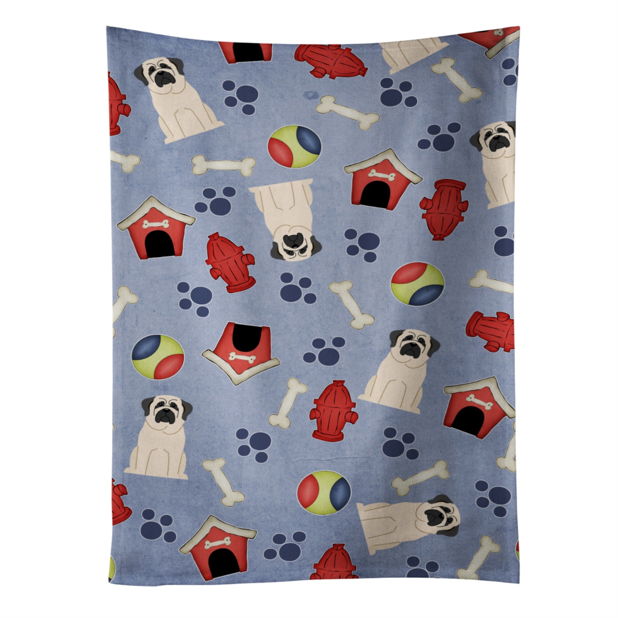 'Caroline'S Treasures Bb2630Ktwl Dog House Collection Mastiff White Kitchen Towel, 25'''' X 15'''', Multicolor''