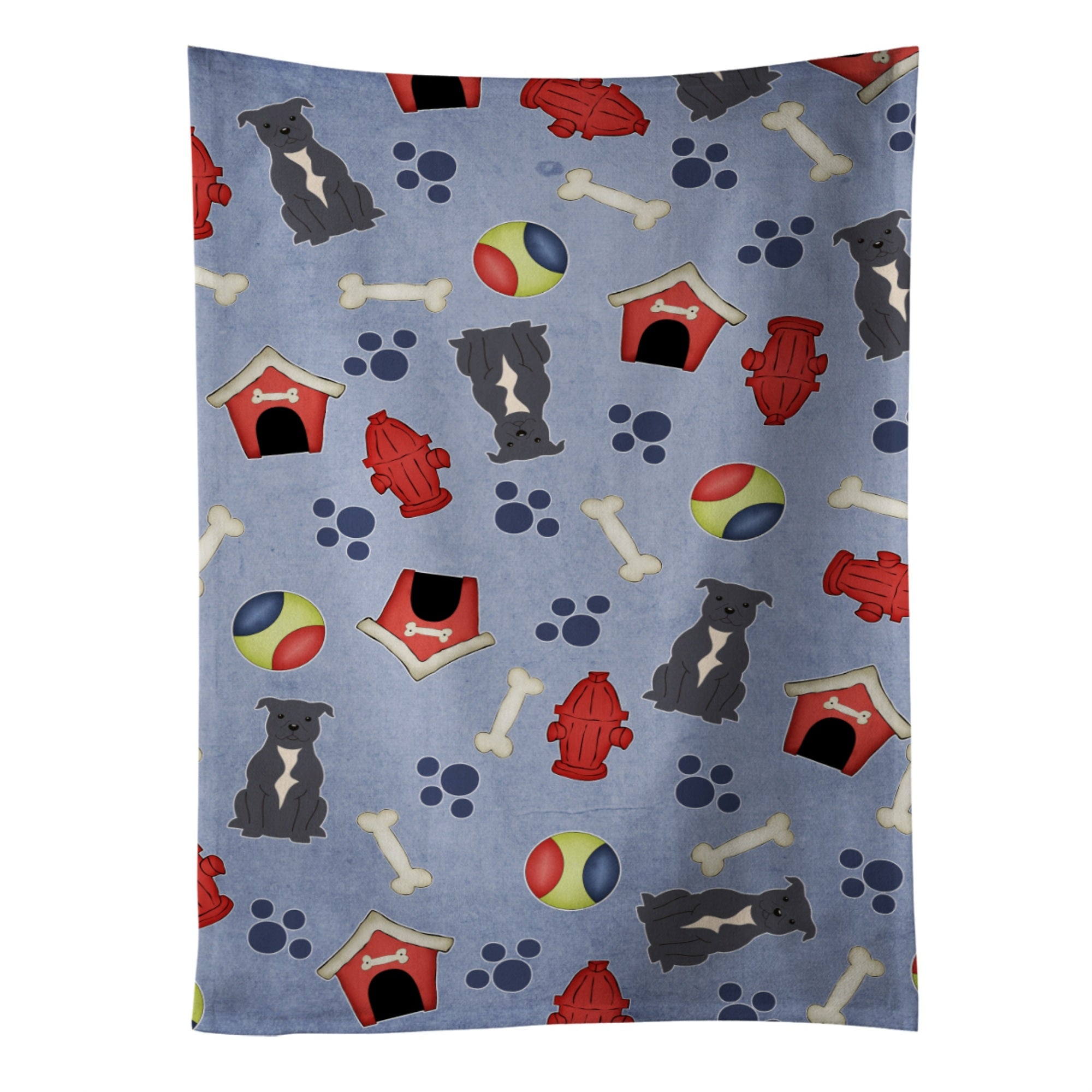 'Caroline'S Treasures Bb2659Ktwl Staffordshire Bull Terrier Blue Kitchen Towel, 25'''' X 15'''', Multicolor''
