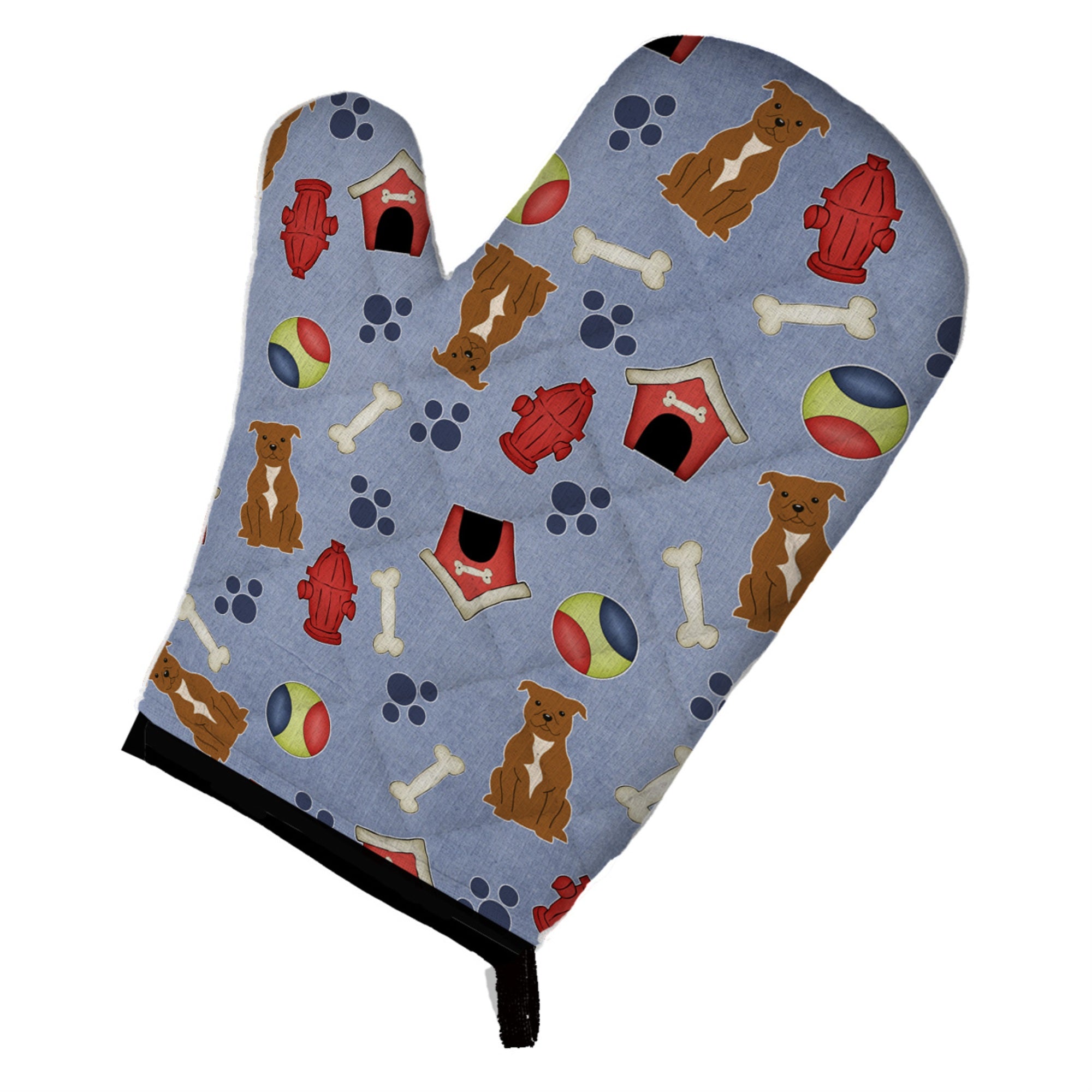 'Caroline'S Treasures Bb2660Ovmt Dog House Collection Staffordshire Bull Terrier Brown Oven Mitt, 12'''' By 8.5'''', Multicolor