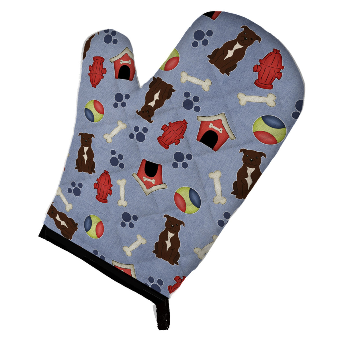 'Caroline'S Treasures Bb2661Ovmt Dog House Collection Staffordshire Bull Terrier Chocolate Oven Mitt, 12'''' By 8.5'''', Multic