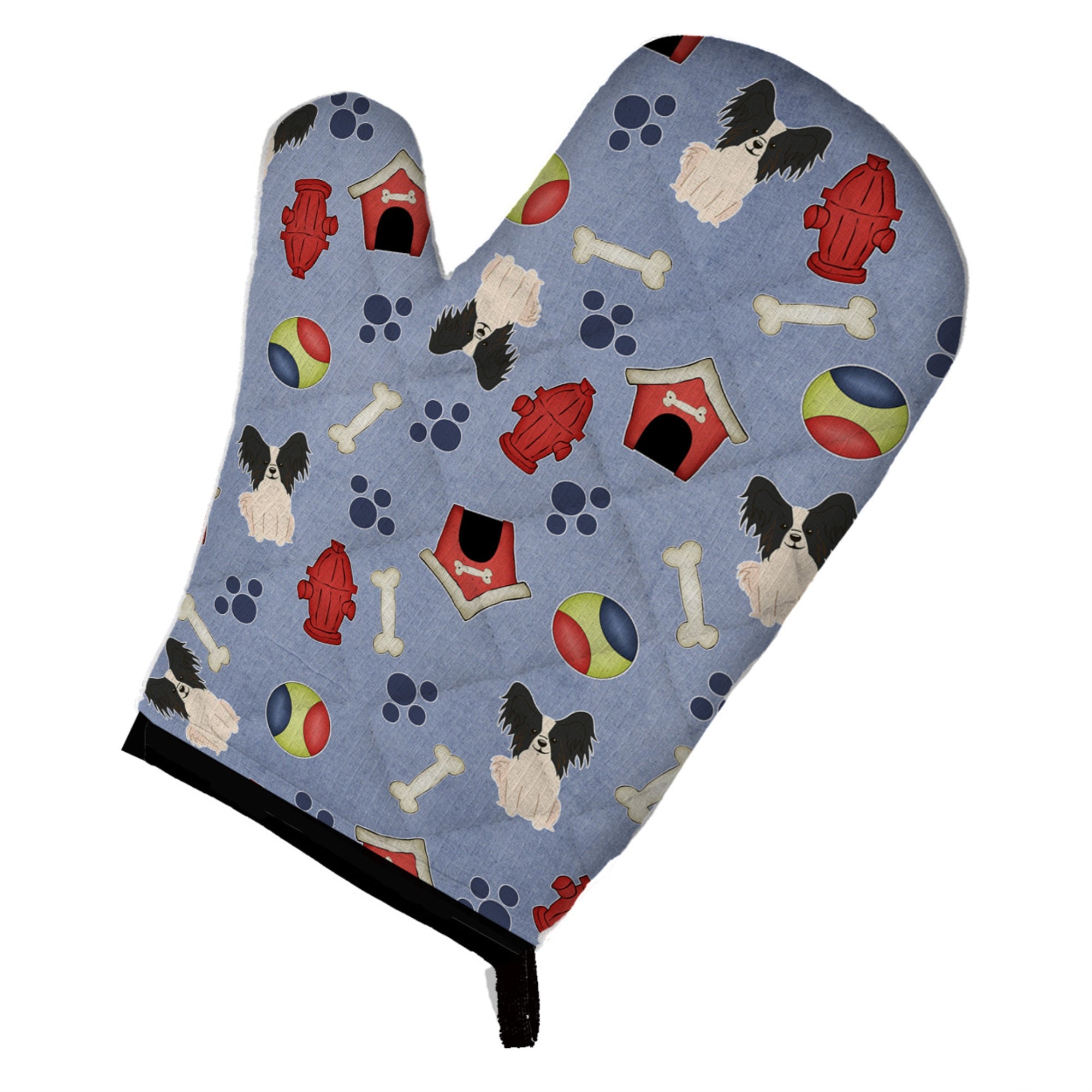 'Caroline'S Treasures Bb2689Ovmt Dog House Collection Papillon Black White Oven Mitt, 12'''' By 8.5'''', Multicolor''