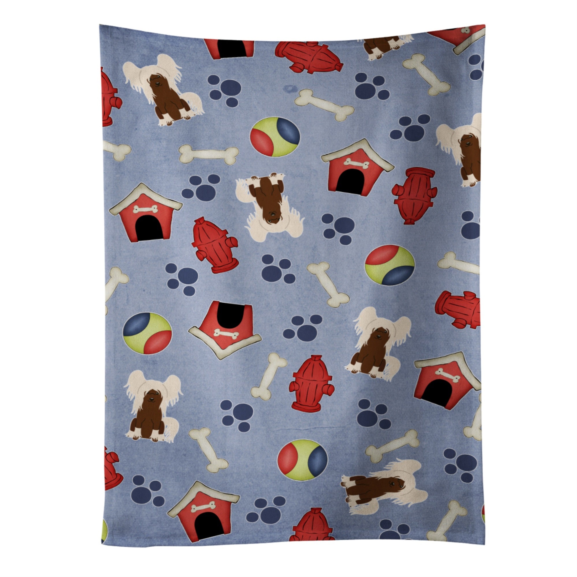 'Caroline'S Treasures Bb2726Ktwl Dog House Chinese Crested Cream Kitchen Towel, 25'''' X 15'''', Multicolor''