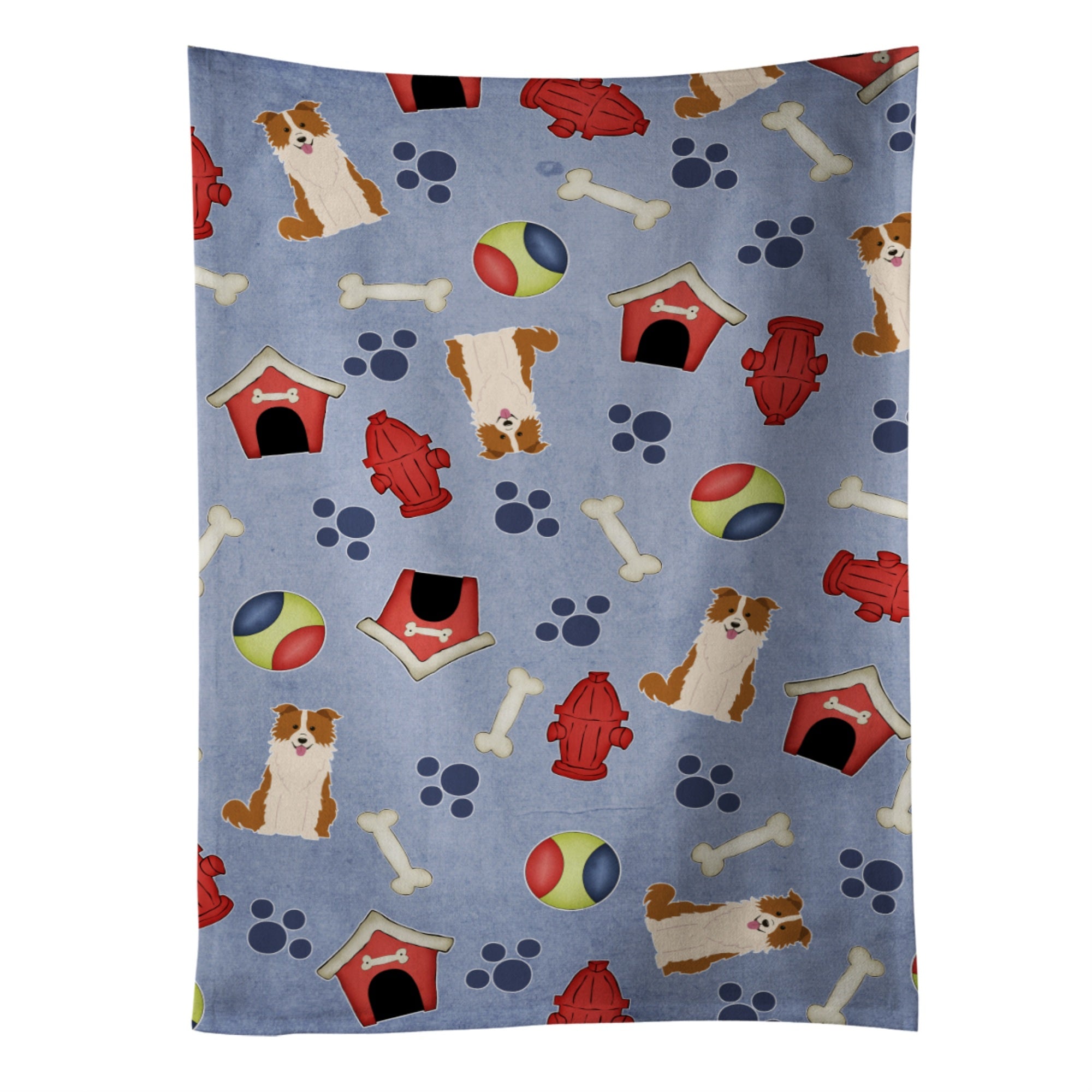 'Caroline'S Treasures Bb2732Ktwl Border Collie Red White Kitchen Towel, 25'''' X 15'''', Multicolor''