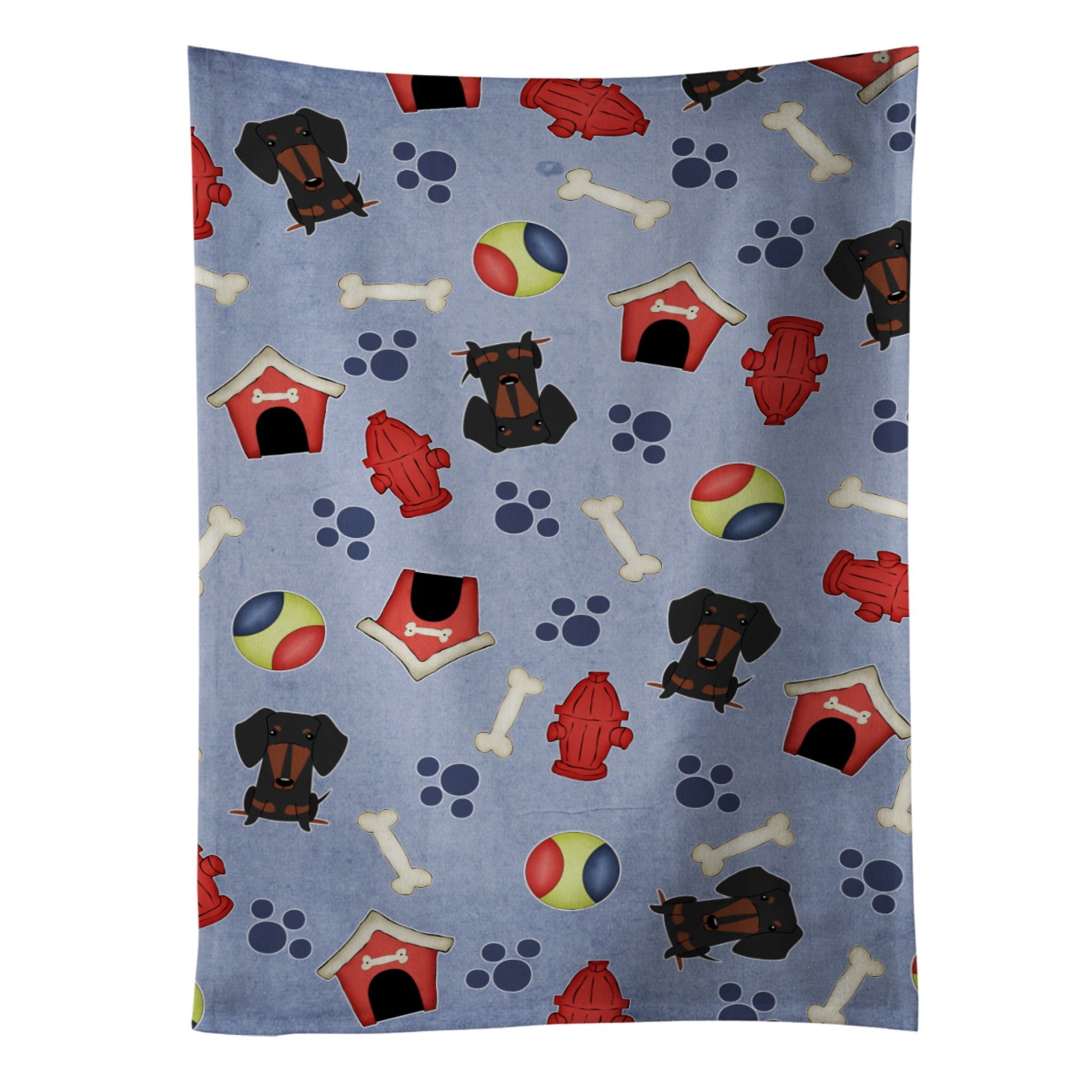 'Caroline'S Treasures Bb2745Ktwl Dog House Dachshund Black Tan Kitchen Towel, 25'''' X 15'''', Multicolor''
