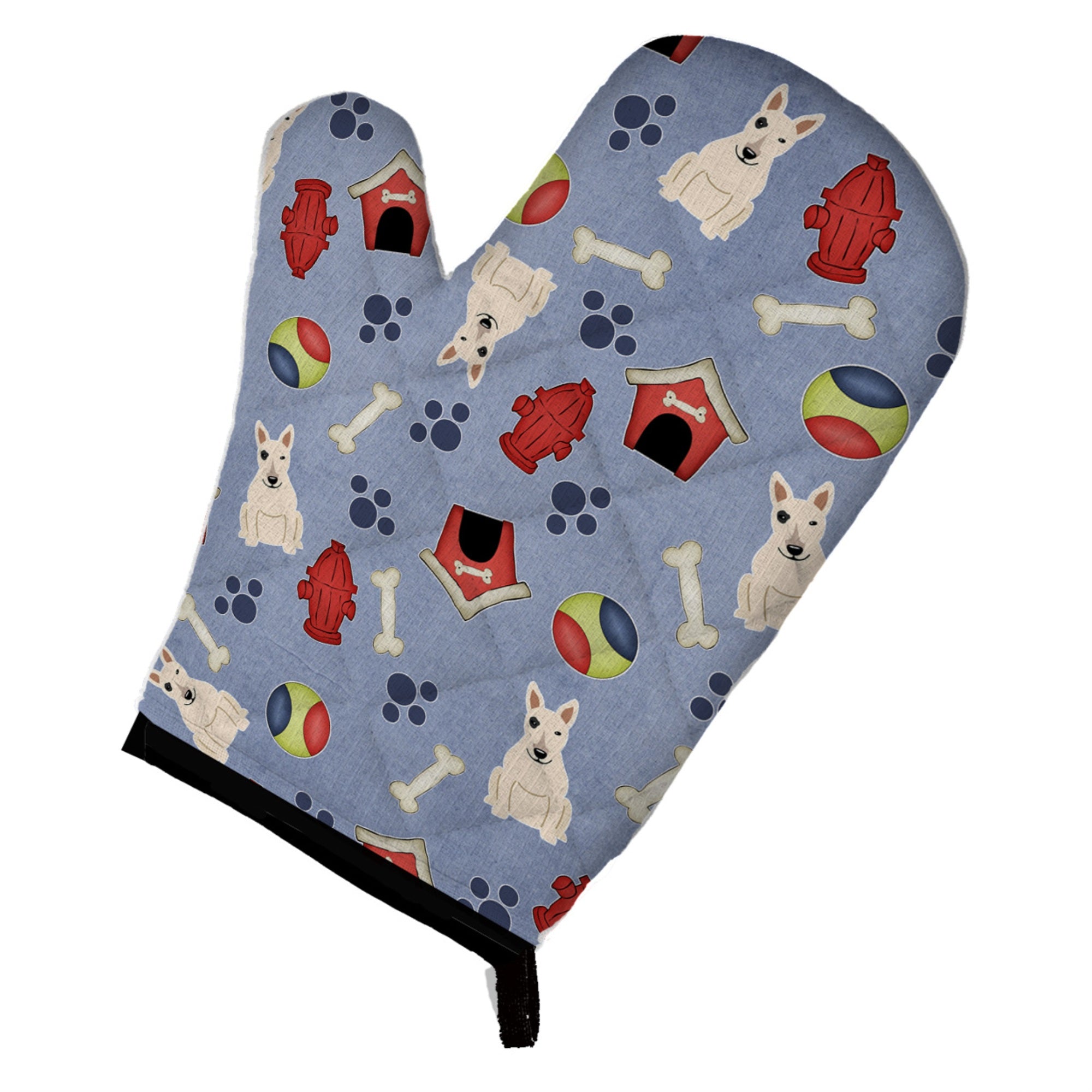'Caroline'S Treasures Bb2751Ovmt Dog House Collection Bull Terrier White Oven Mitt, 12'''' By 8.5'''', Multicolor''