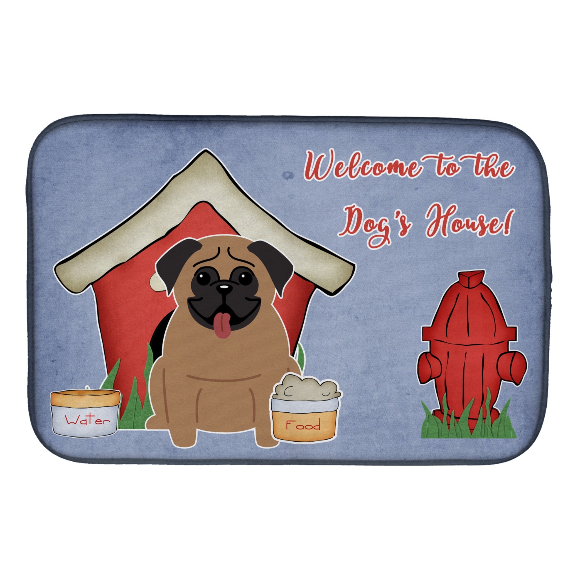 'Caroline'S Treasures Dog House Collection Pug Brown Dish Drying Mat, 14'''' X 21''''''