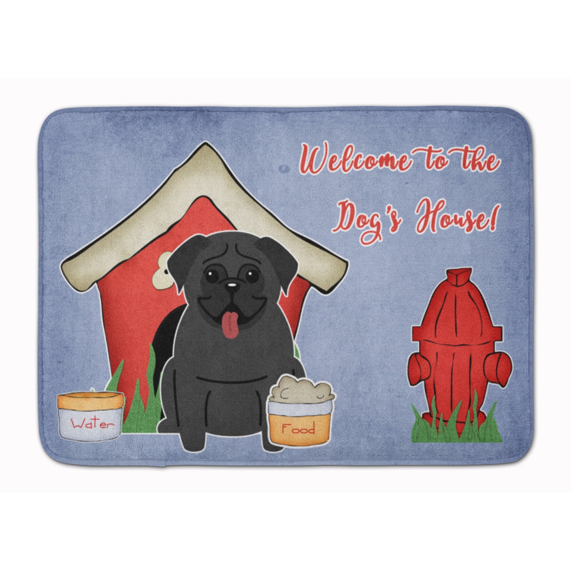 'Caroline'S Treasures Dog House Collection Pug Black Floor Mat, 19'''' X 27'''', Multicolor''