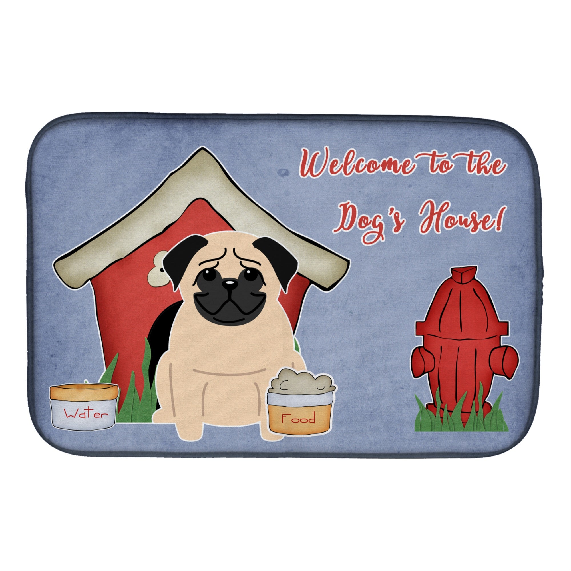 'Caroline'S Treasures Dog House Collection Pug Fawn Dish Drying Mat, 14'''' X 21''''''