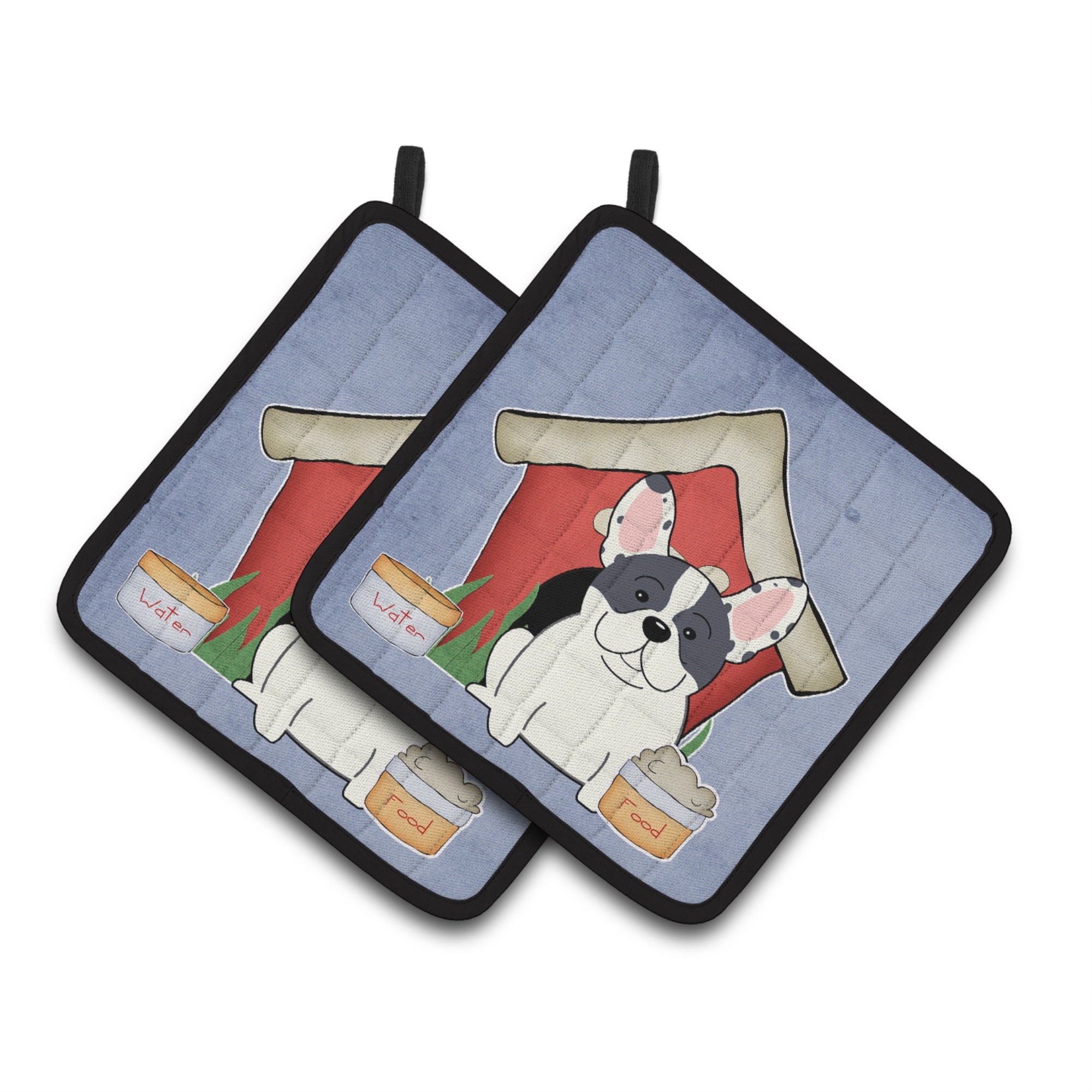 'Caroline'S Treasures Dog House Collection French Bulldog Piebald Pair Of Pot Holders Bb2765Pthd, 7.5Hx7.5W, Multicolor''