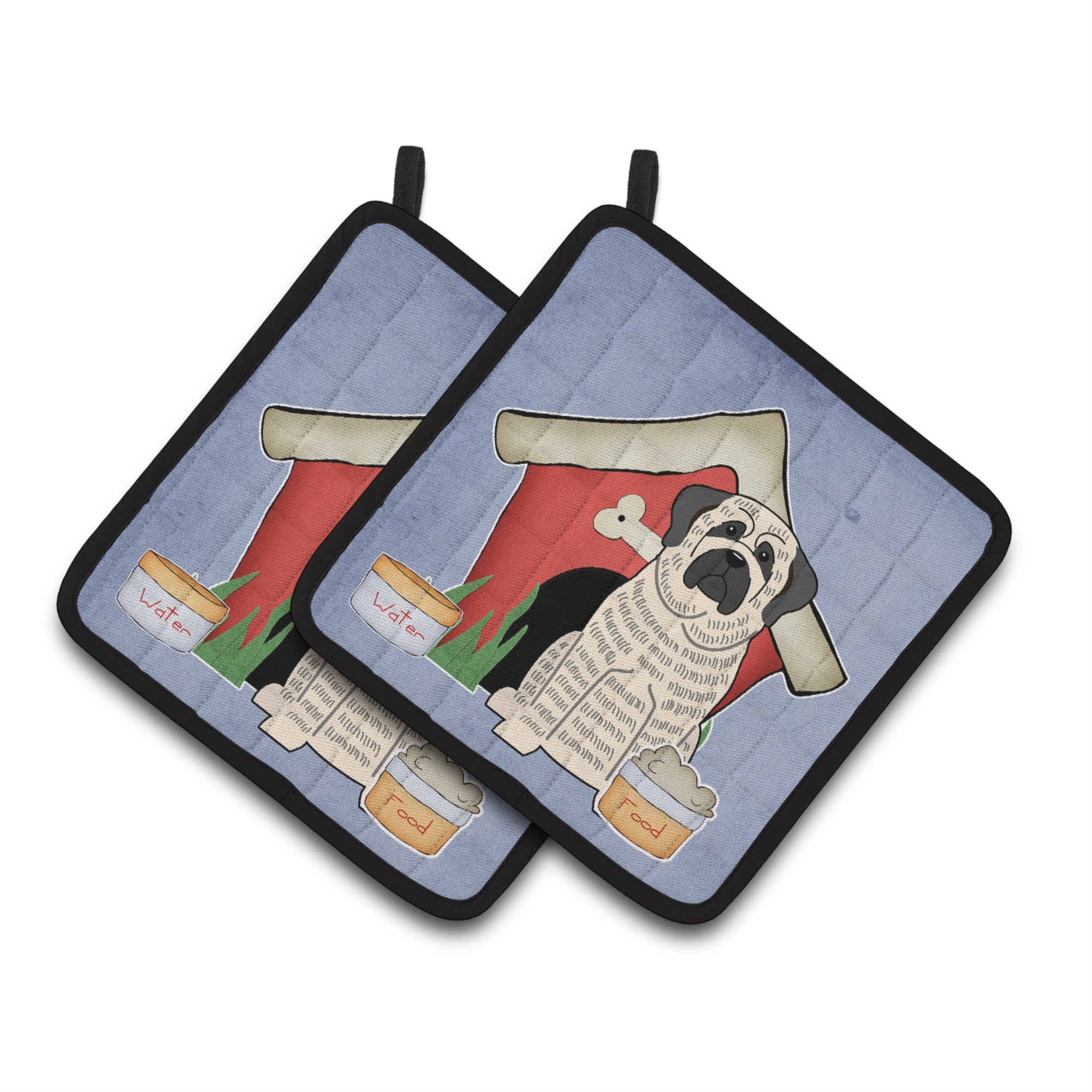 'Caroline'S Treasures Dog House Collection Mastiff Brindle White Pair Of Pot Holders Bb2770Pthd, 7.5Hx7.5W, Multicolor''