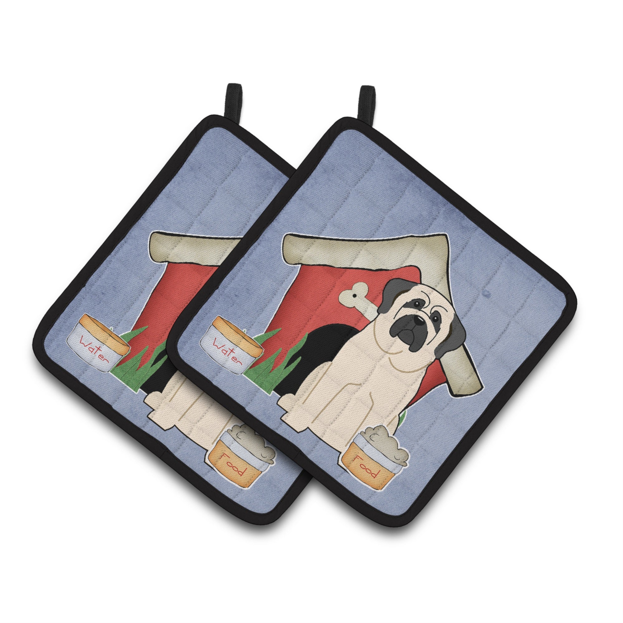 'Caroline'S Treasures Dog House Collection Mastiff White Pair Of Pot Holders Bb2771Pthd, 7.5Hx7.5W, Multicolor''