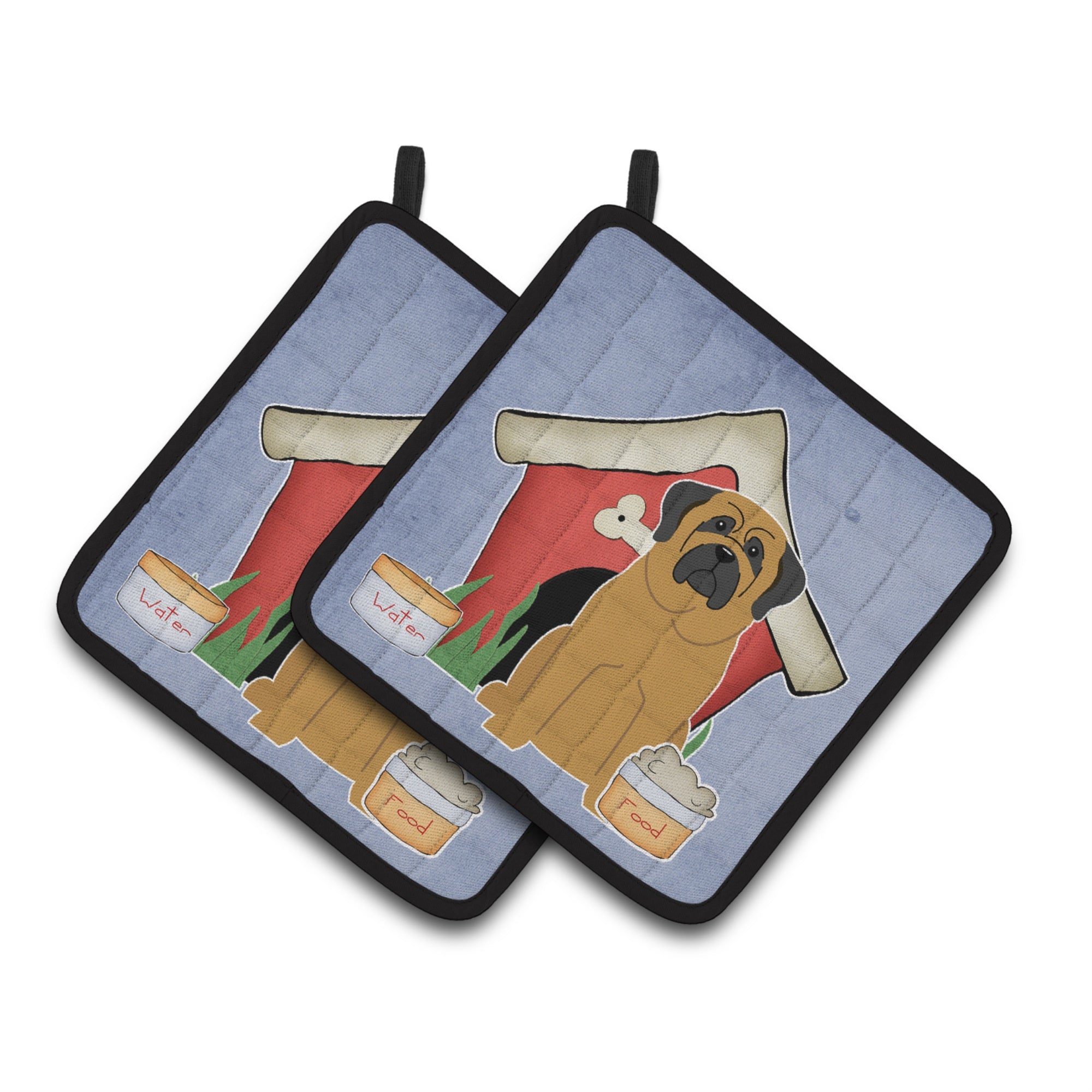 'Caroline'S Treasures Dog House Collection Mastiff Pair Of Pot Holders Bb2772Pthd, 7.5Hx7.5W, Multicolor''