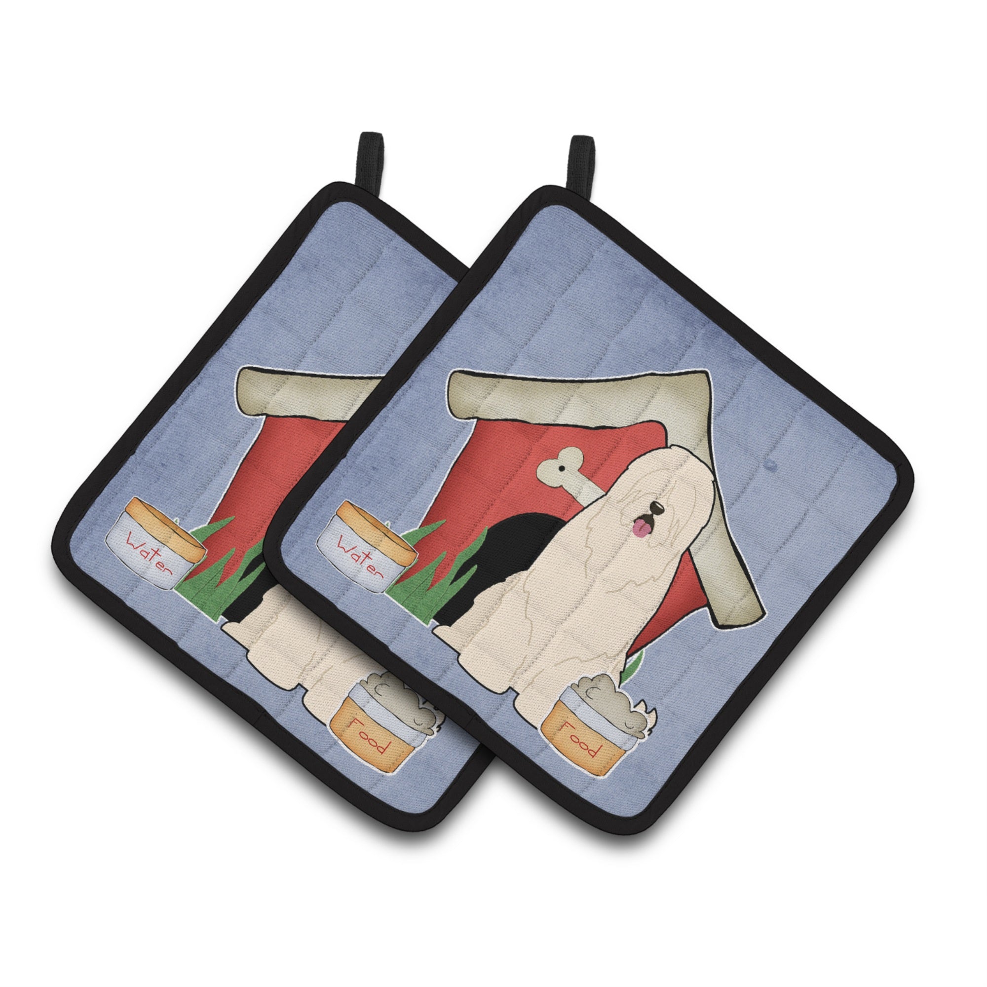 'Caroline'S Treasures Dog House Collection South Russian Sheepdog Pair Of Pot Holders Bb2778Pthd, 7.5Hx7.5W, Multicolor''