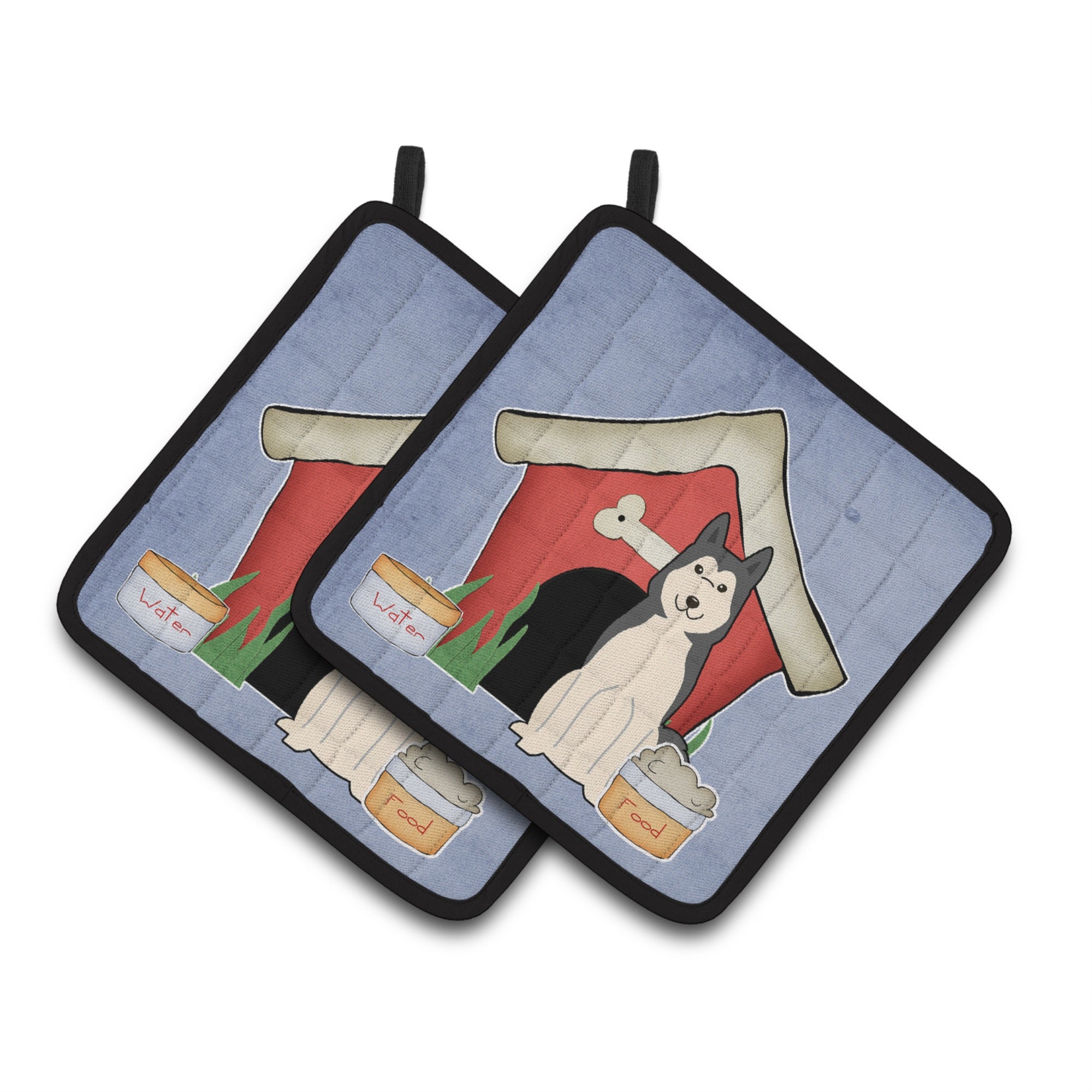 'Caroline'S Treasures Dog House Collection West Siberian Laika Spitz Pair Of Pot Holders Bb2779Pthd, 7.5Hx7.5W, Multicolor''