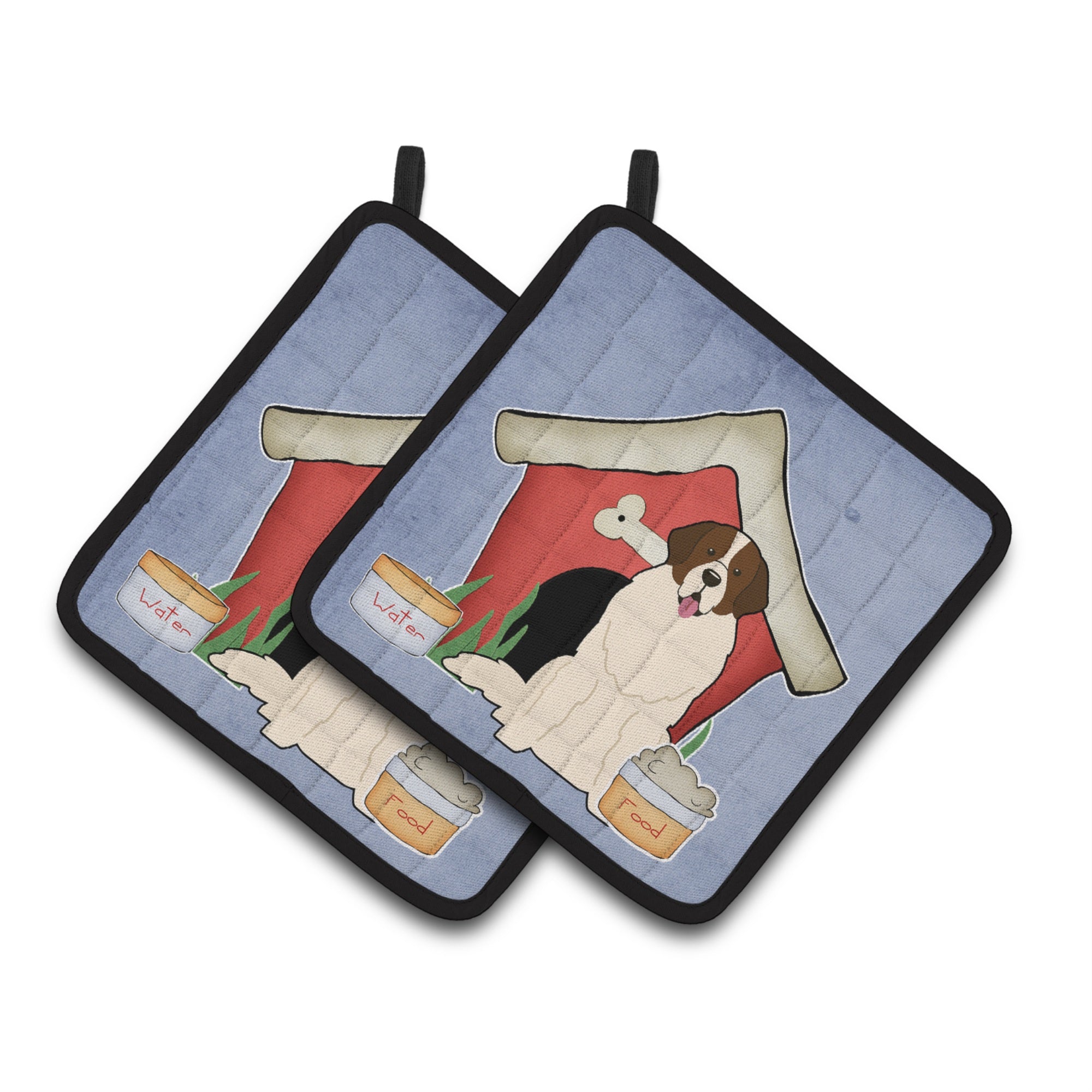 'Caroline'S Treasures Dog House Collection Moscow Watchdog Pair Of Pot Holders Bb2781Pthd, 7.5Hx7.5W, Multicolor''