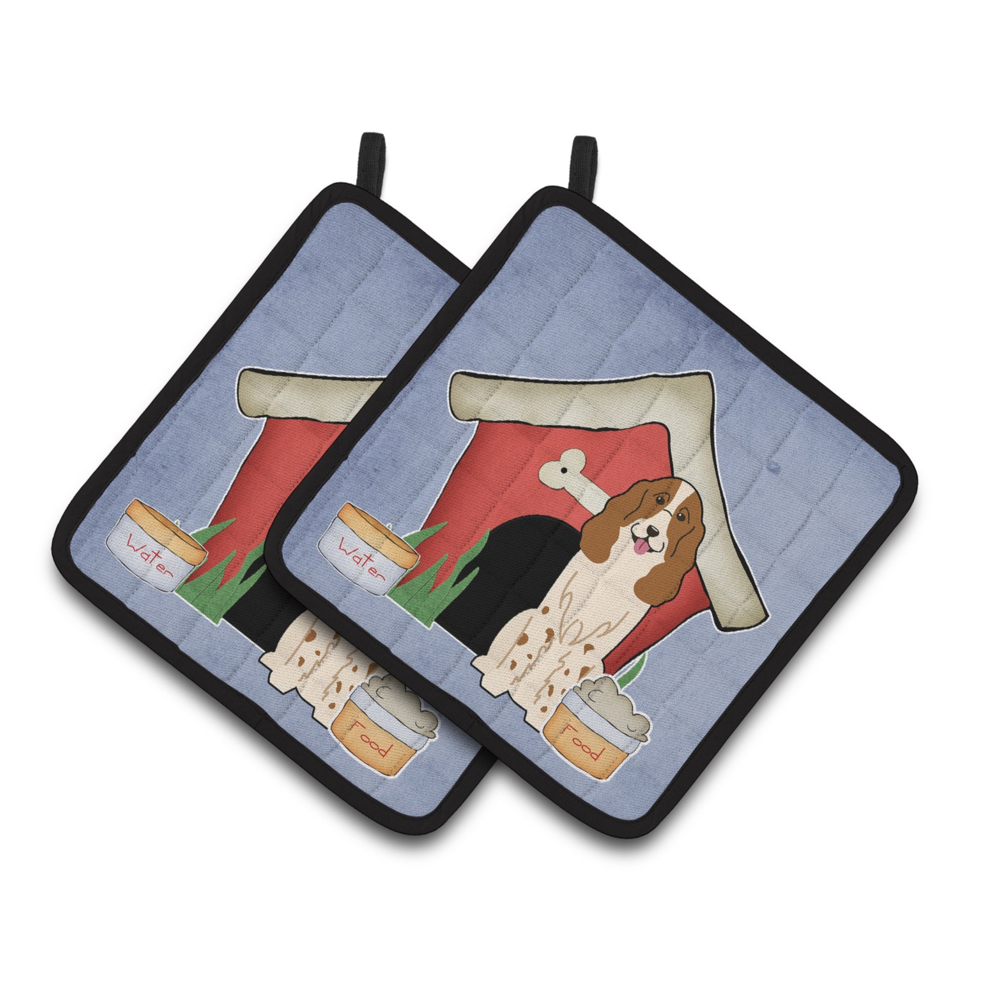 'Caroline'S Treasures Dog House Collection Russian Spaniel Pair Of Pot Holders Bb2785Pthd, 7.5Hx7.5W, Multicolor''