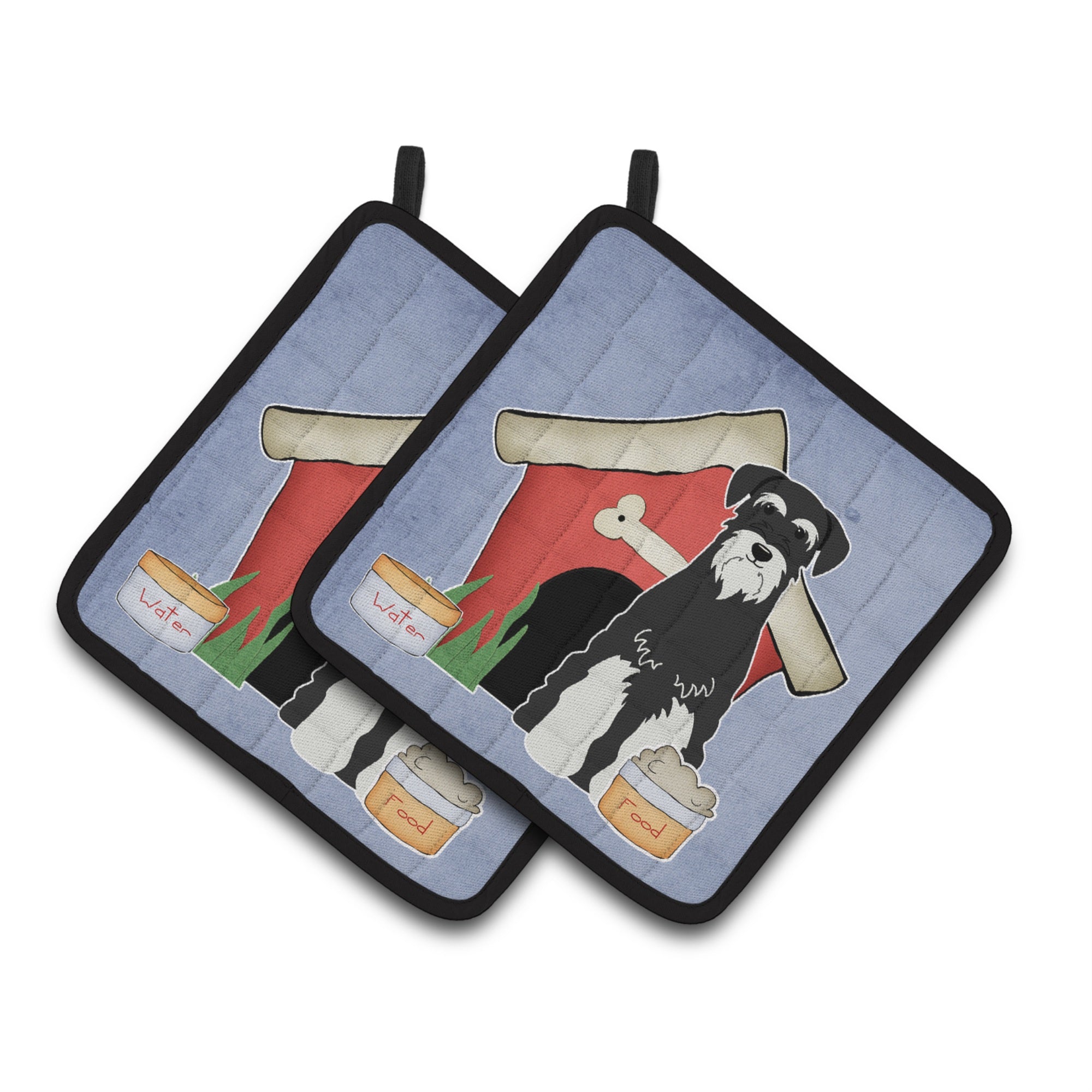 'Caroline'S Treasures Dog House Collection Standard Schnauzer Salt & Pepper Pair Of Pot Holders Bb2787Pthd, 7.5Hx7.5W, Multicol