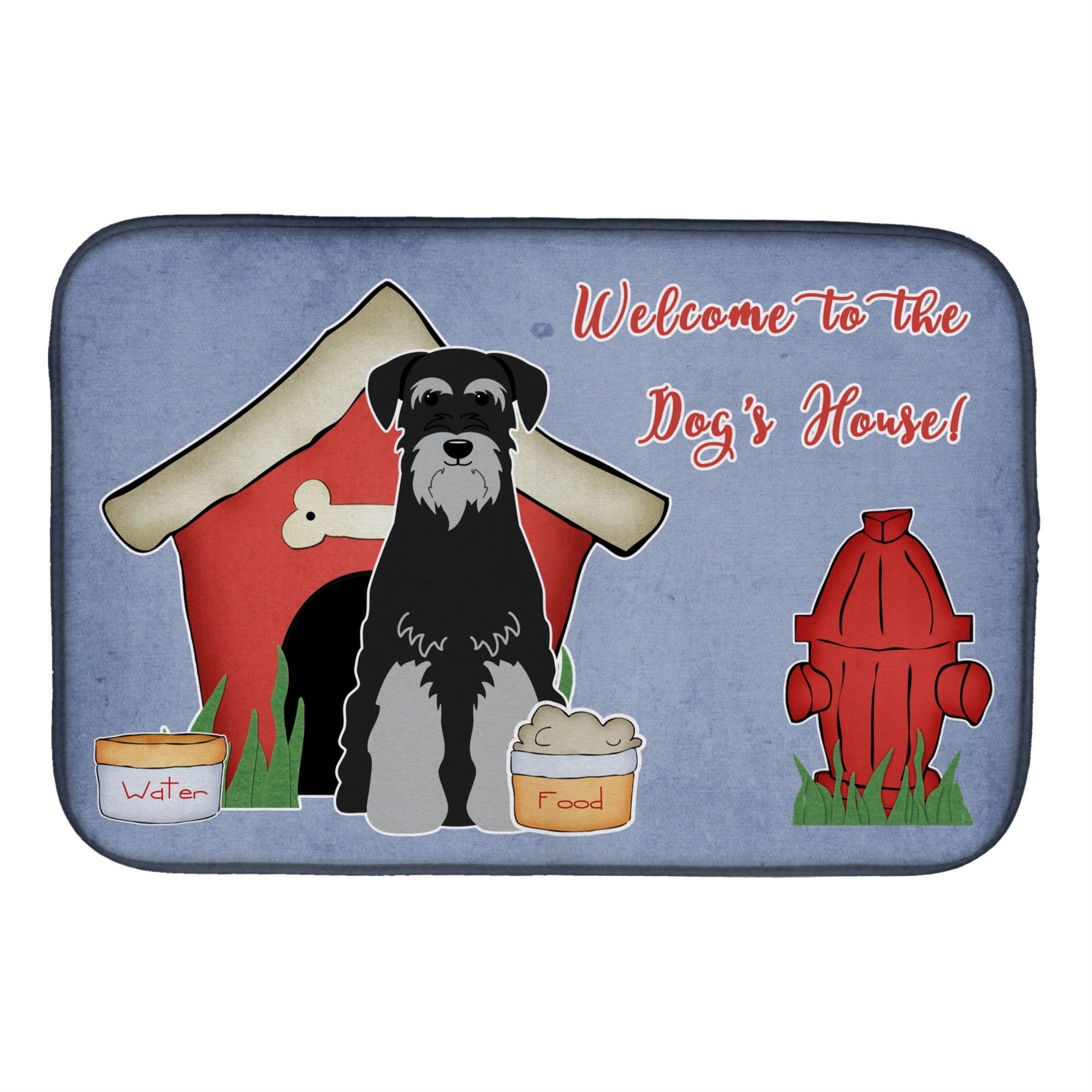 'Caroline'S Treasures Dog House Collection Standard Schnauzer Black Grey Dish Drying Mat, 14'''' X 21''''''