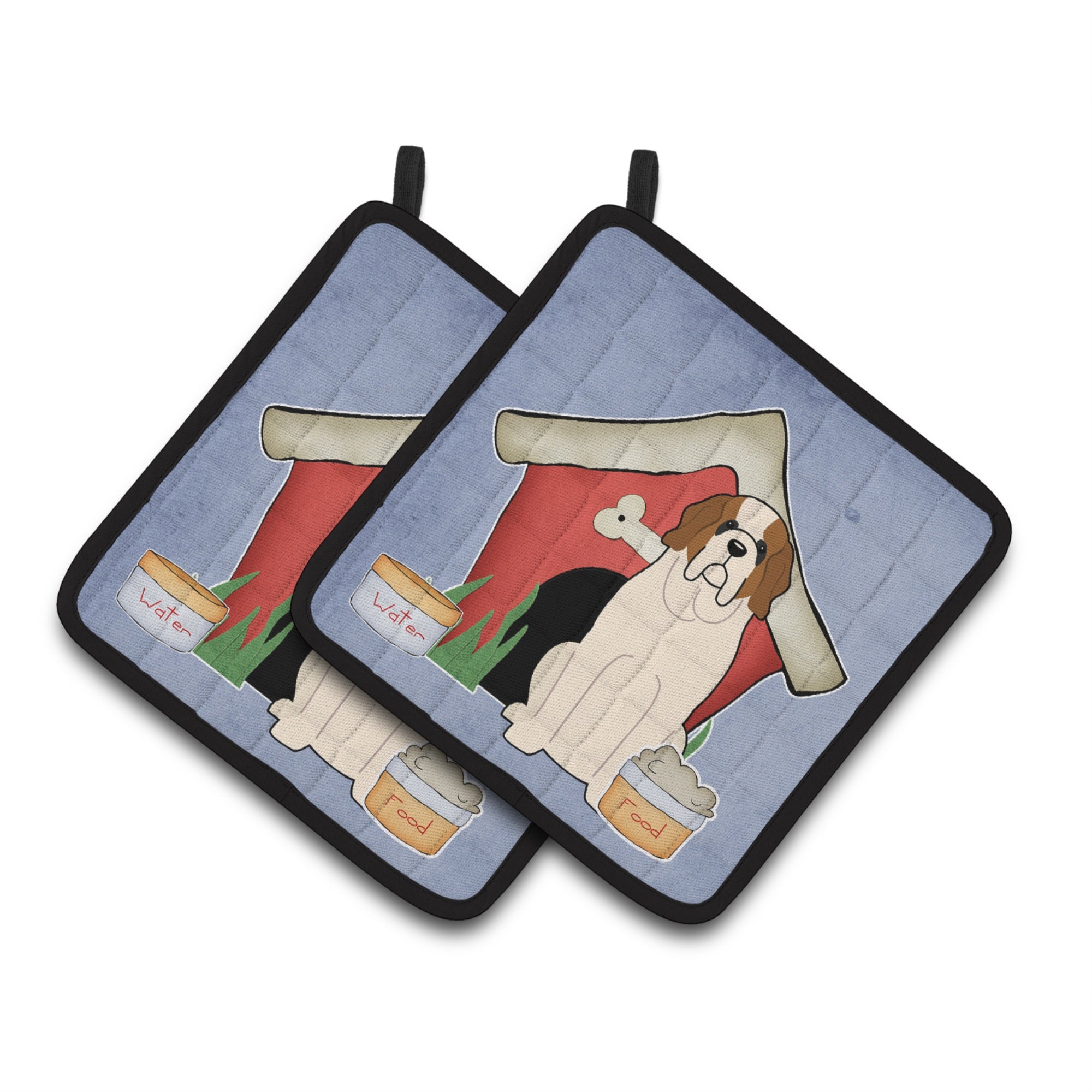 'Caroline'S Treasures Dog House Collection Saint Bernard Pair Of Pot Holders Bb2789Pthd, 7.5Hx7.5W, Multicolor''