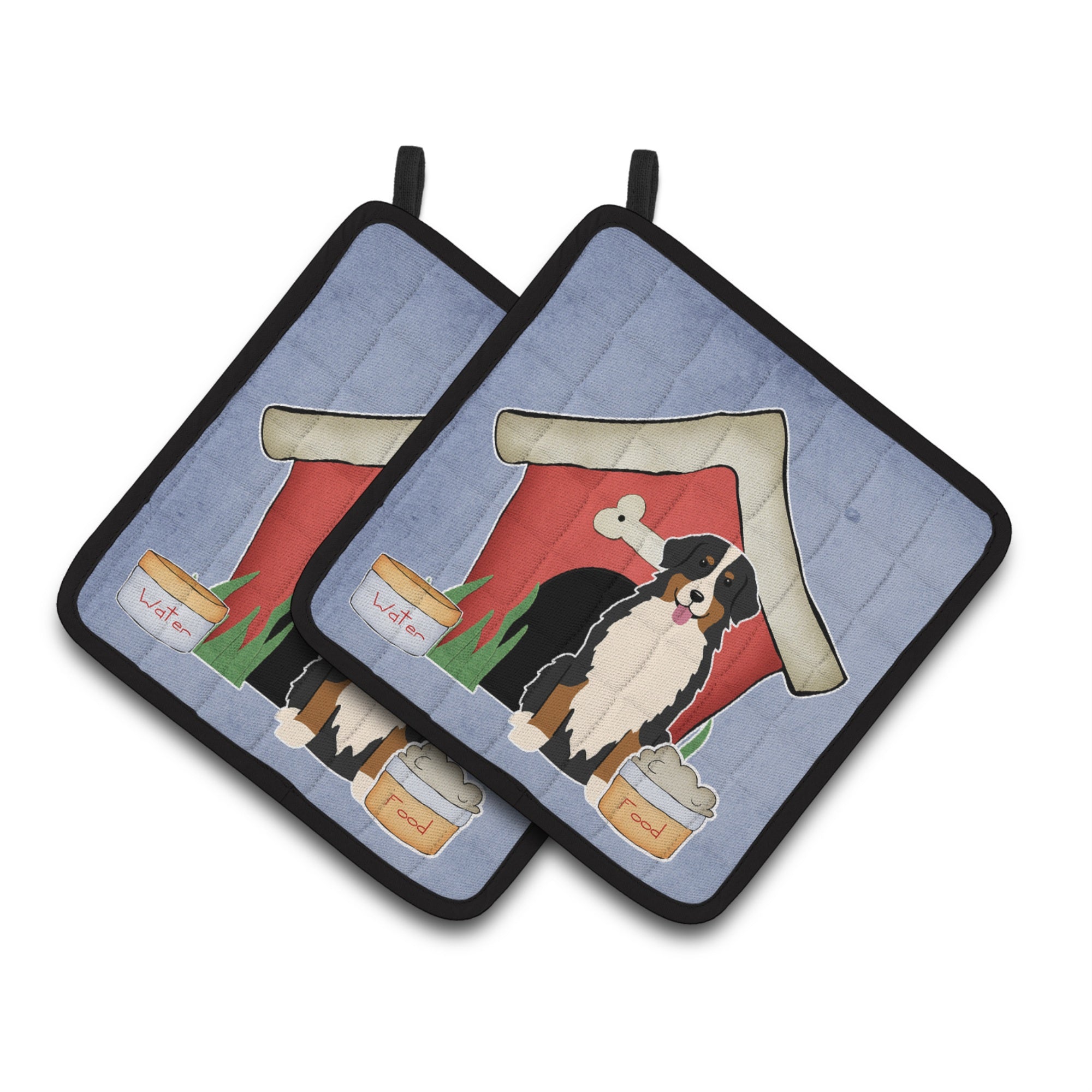 'Caroline'S Treasures Dog House Collection Bernese Mountain Dog Pair Of Pot Holders Bb2790Pthd, 7.5Hx7.5W, Multicolor''