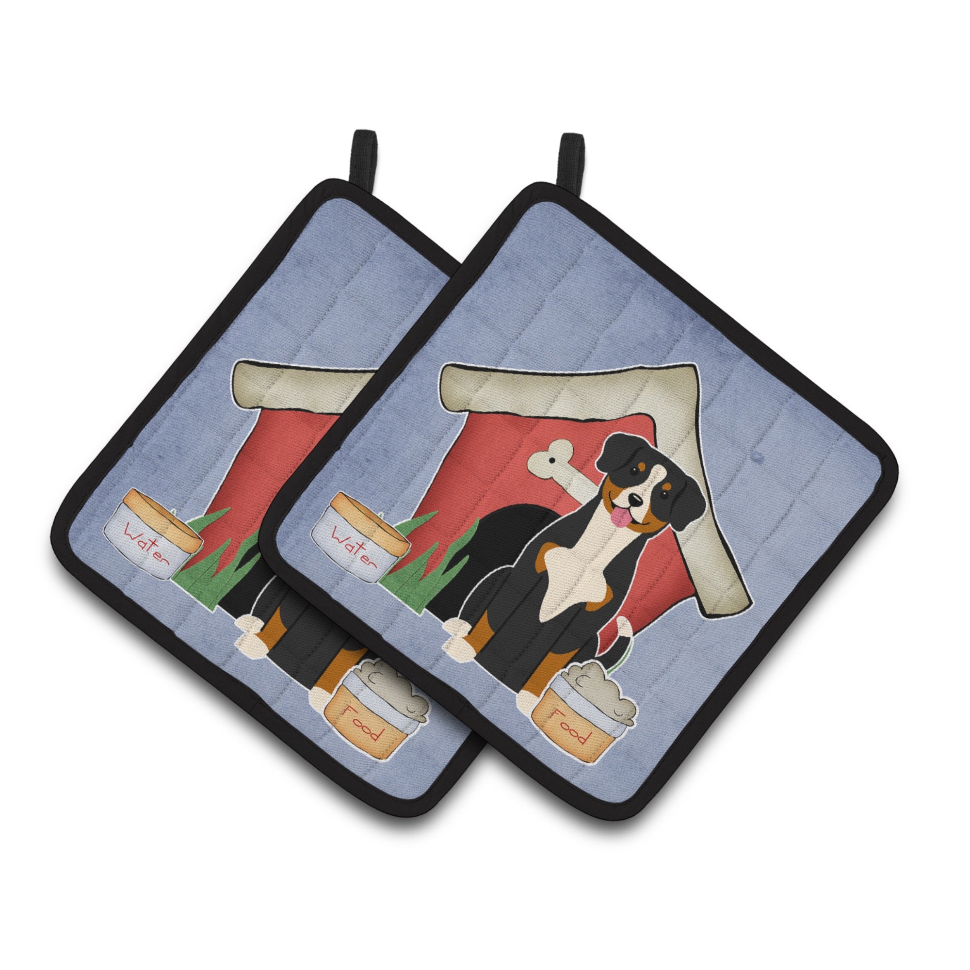 'Caroline'S Treasures Dog House Collection Entlebucher Pair Of Pot Holders Bb2792Pthd, 7.5Hx7.5W, Multicolor''