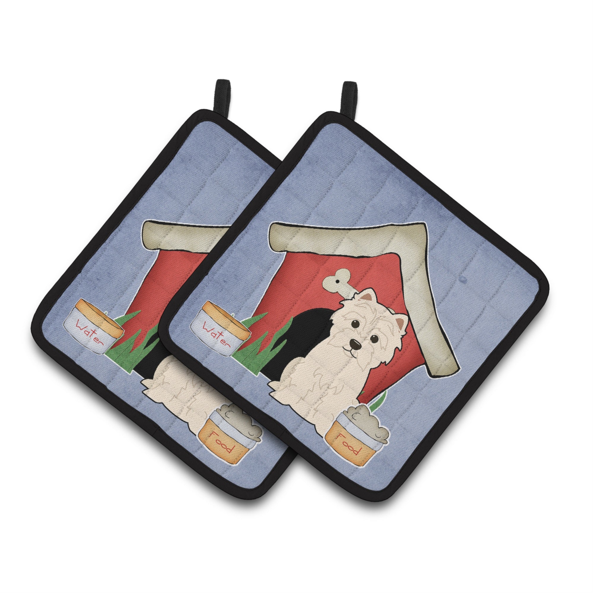 'Caroline'S Treasures Dog House Collection Westie Pair Of Pot Holders Bb2796Pthd, 7.5Hx7.5W, Multicolor''
