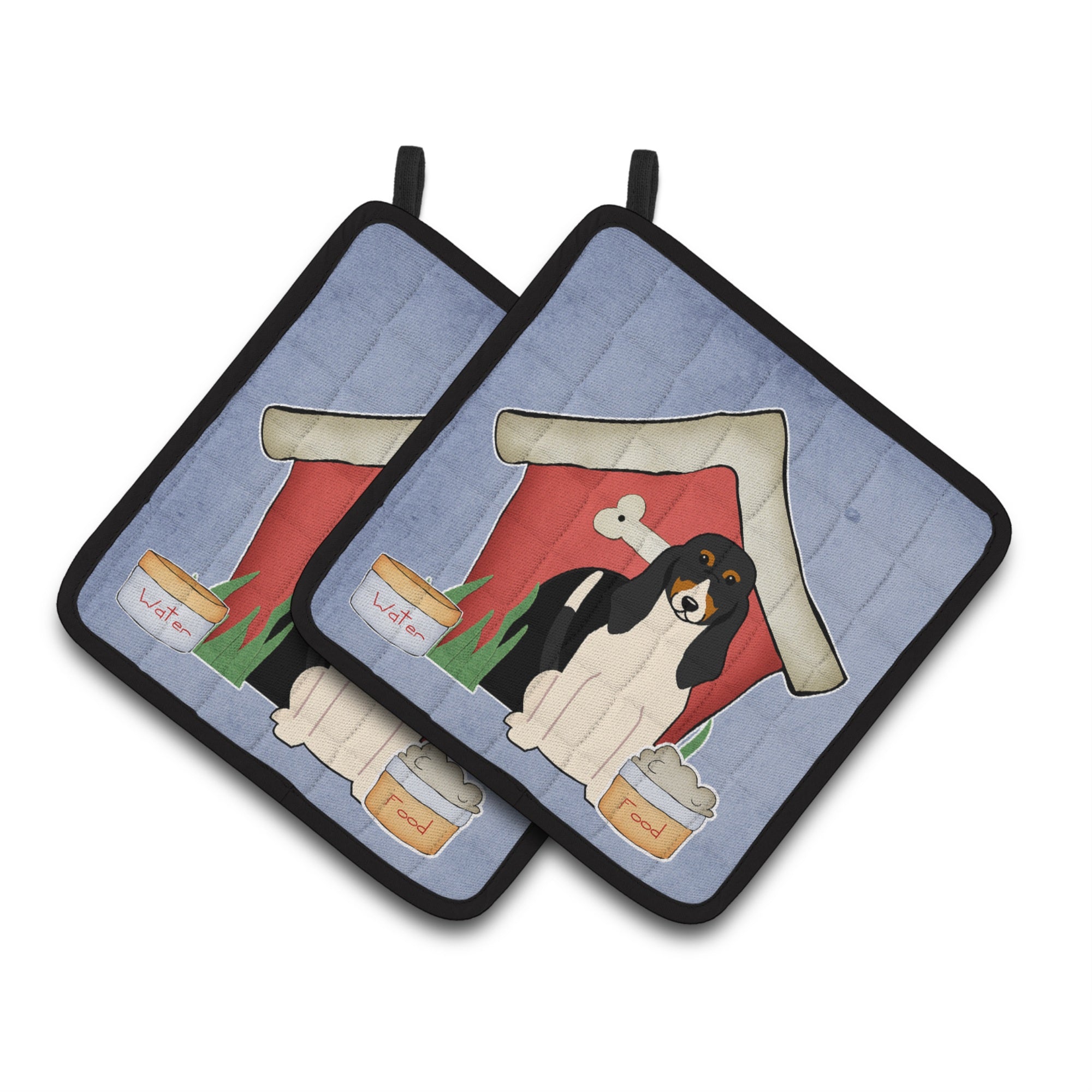 'Caroline'S Treasures Dog House Collection Swiss Hound Pair Of Pot Holders Bb2798Pthd, 7.5Hx7.5W, Multicolor''