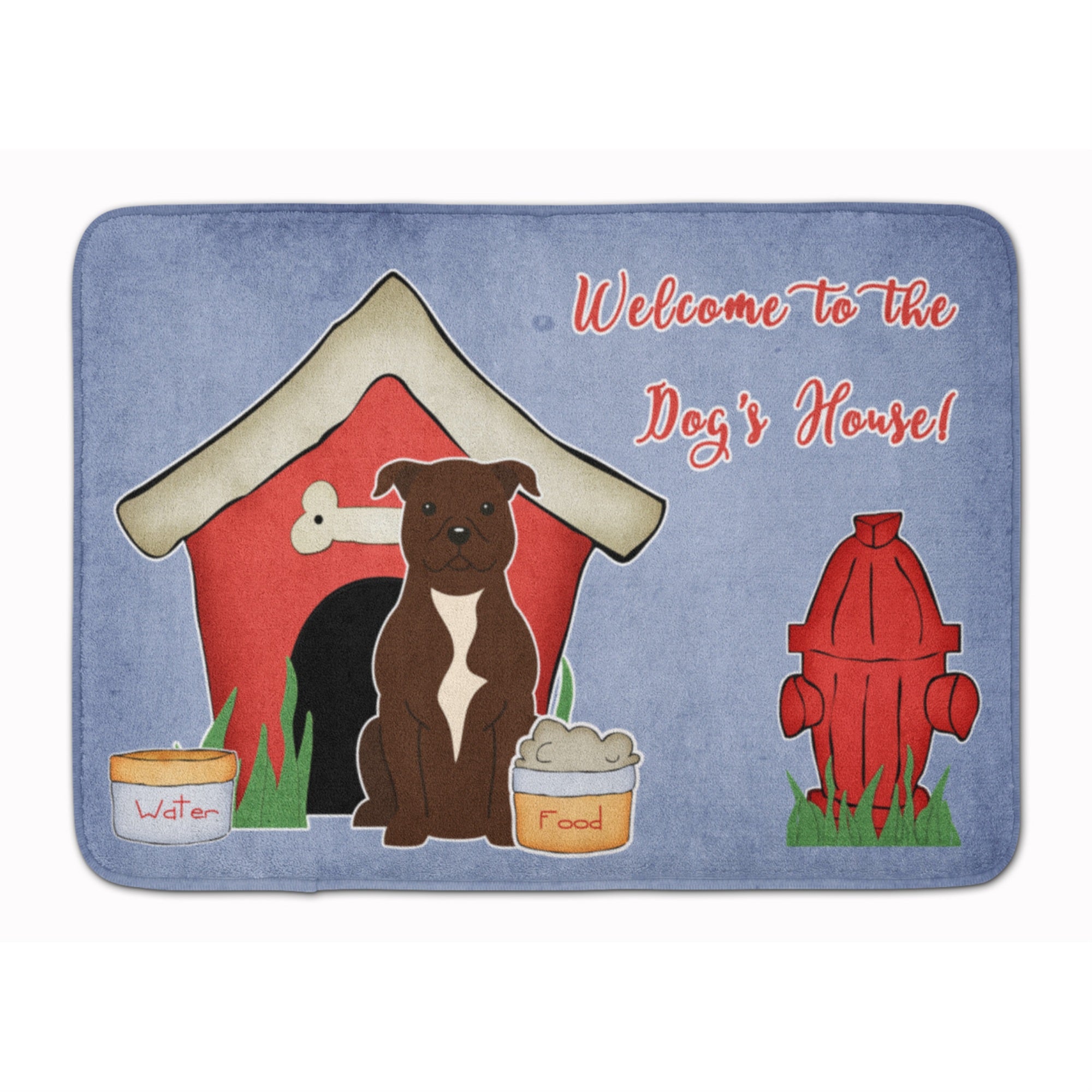 'Caroline'S Treasures Dog House Bull Terrier Chocolate Floor Mat, 19'''' X 27'''', Multicolor''