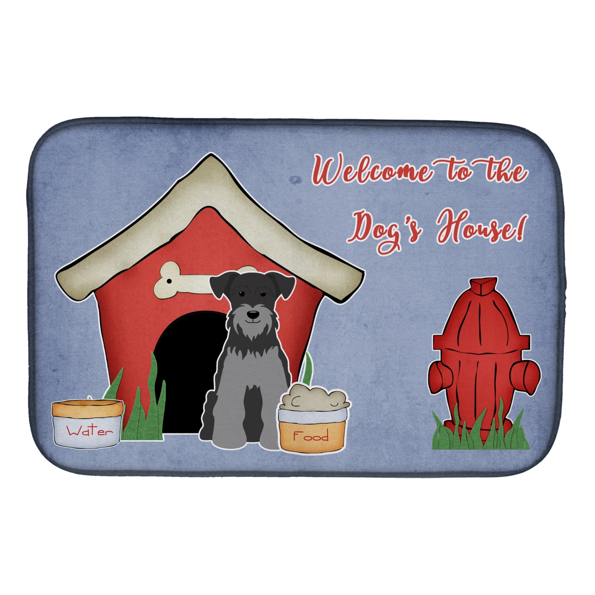 'Caroline'S Treasures Dog House Collection Miniature Schanuzer Black Silver Dish Drying Mat, 14'''' X 21''''''