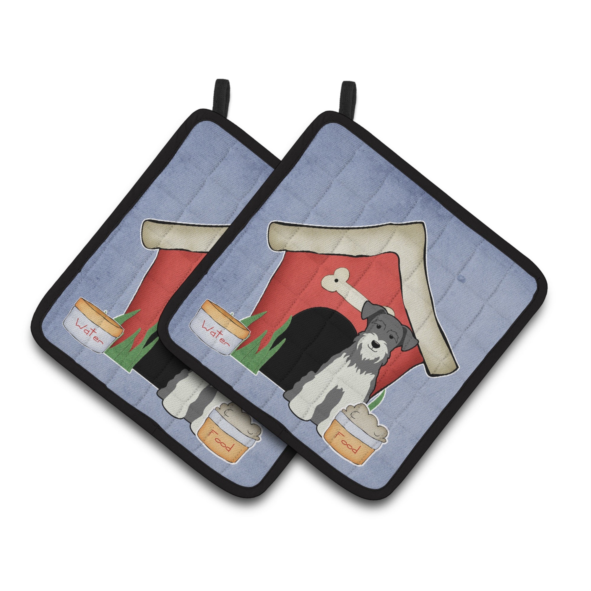'Caroline'S Treasures Dog House Collection Miniature Schanuzer Salt & Pepper Pair Of Pot Holders Bb2808Pthd, 7.5Hx7.5W, Multico