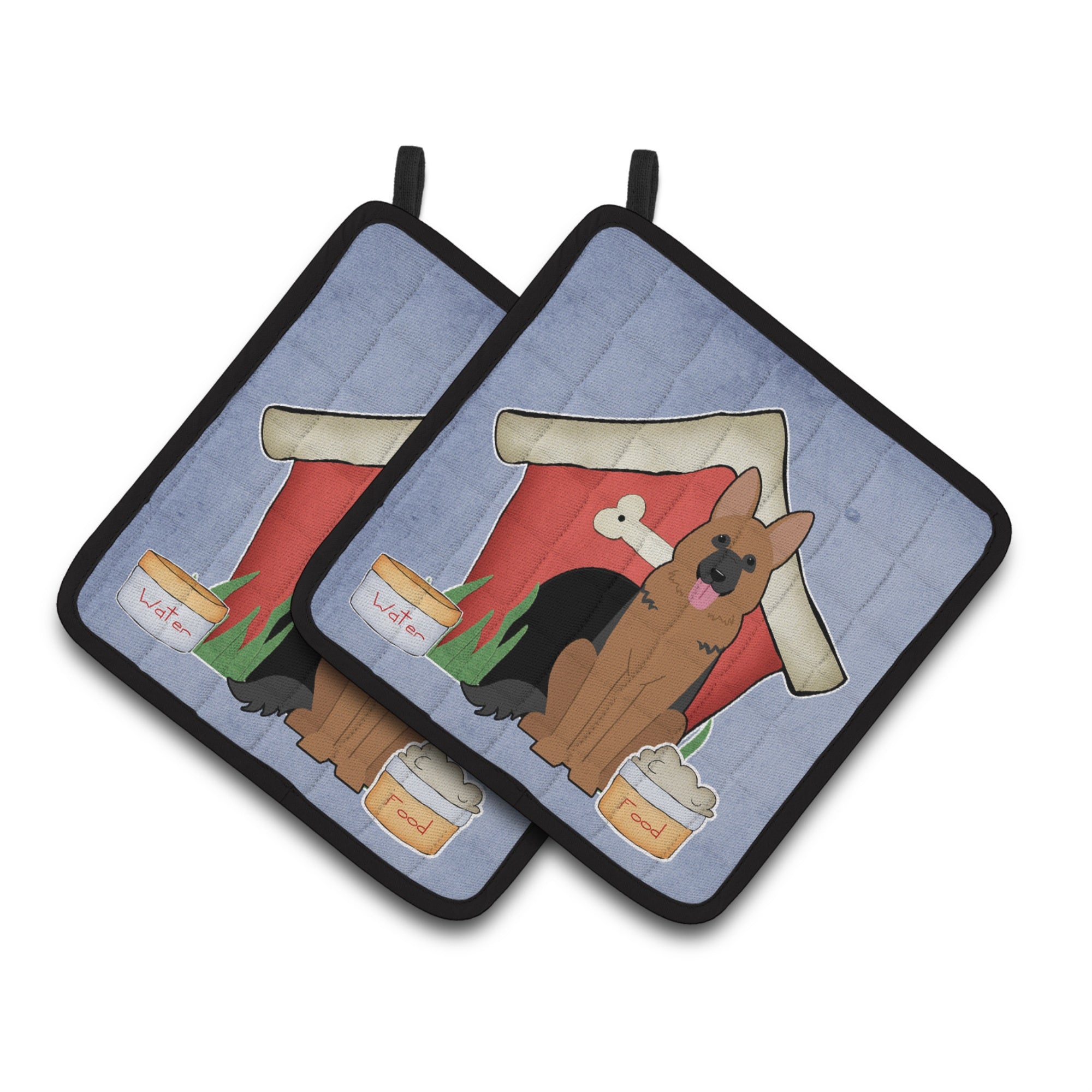 'Caroline'S Treasures Dog House Collection German Shepherd Pair Of Pot Holders Bb2821Pthd, 7.5Hx7.5W, Multicolor''