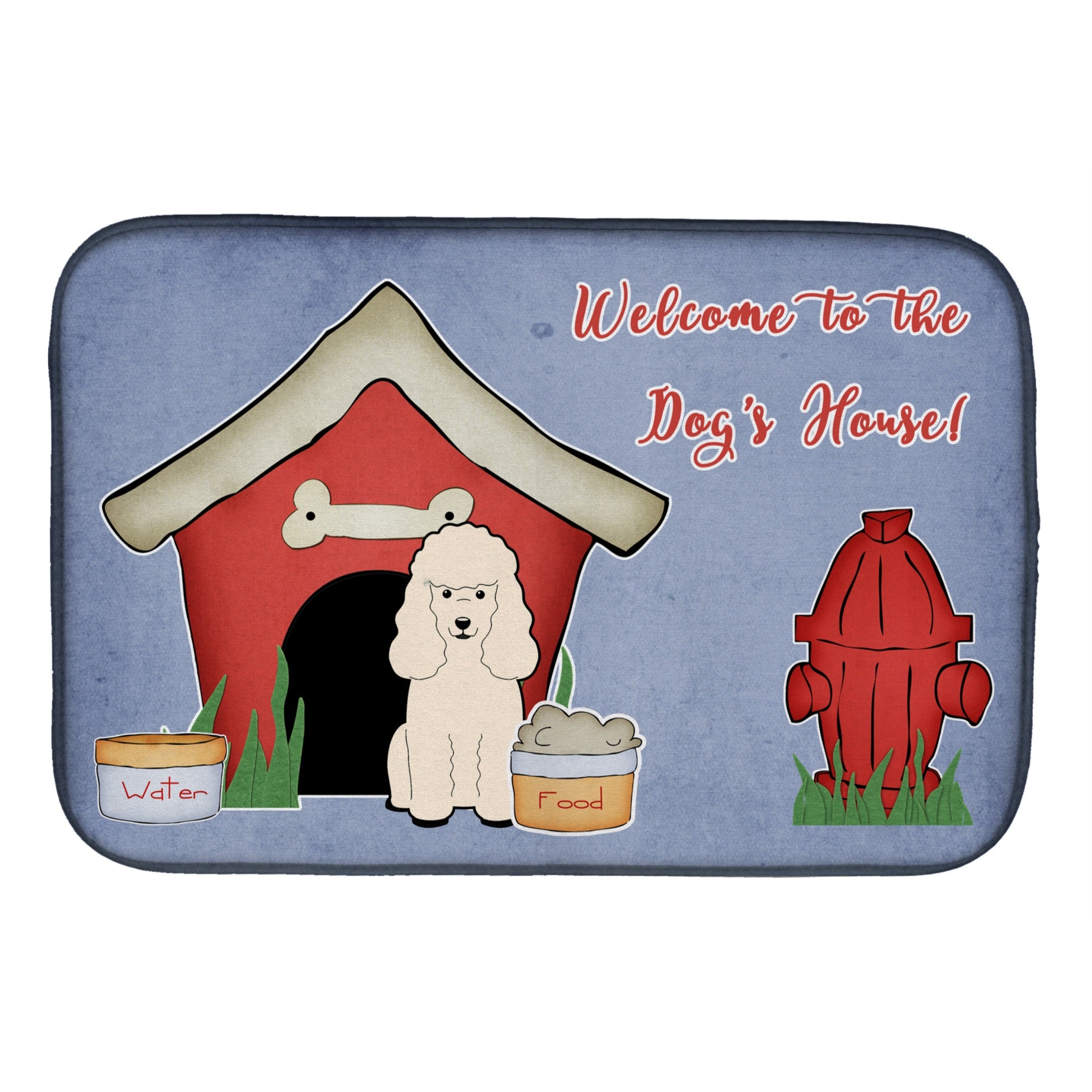'Caroline'S Treasures Dog House Collection Poodle White Dish Drying Mat, 14'''' X 21''''''
