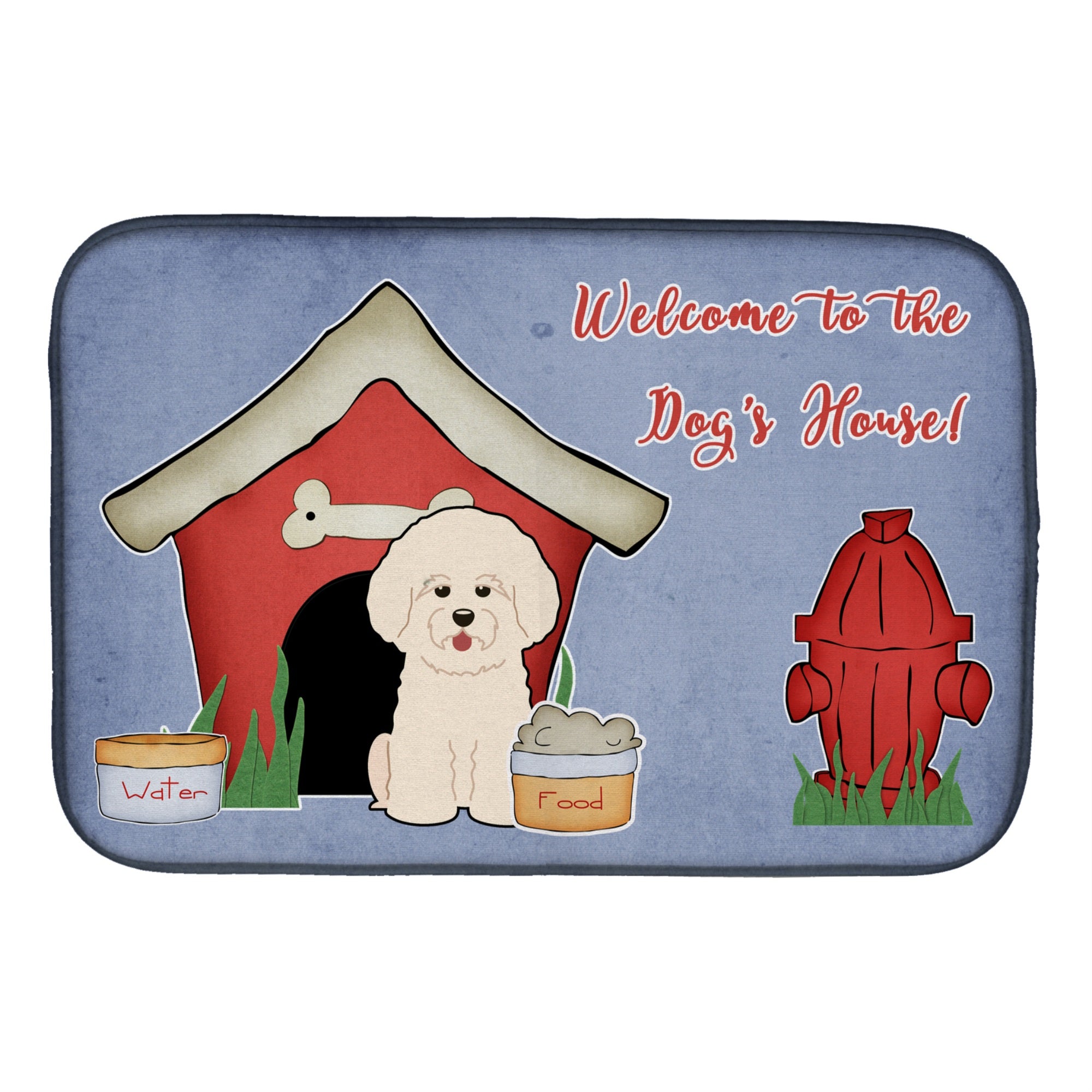 'Caroline'S Treasures Dog House Collection Bichon Frise Dish Drying Mat, 14 X 21''