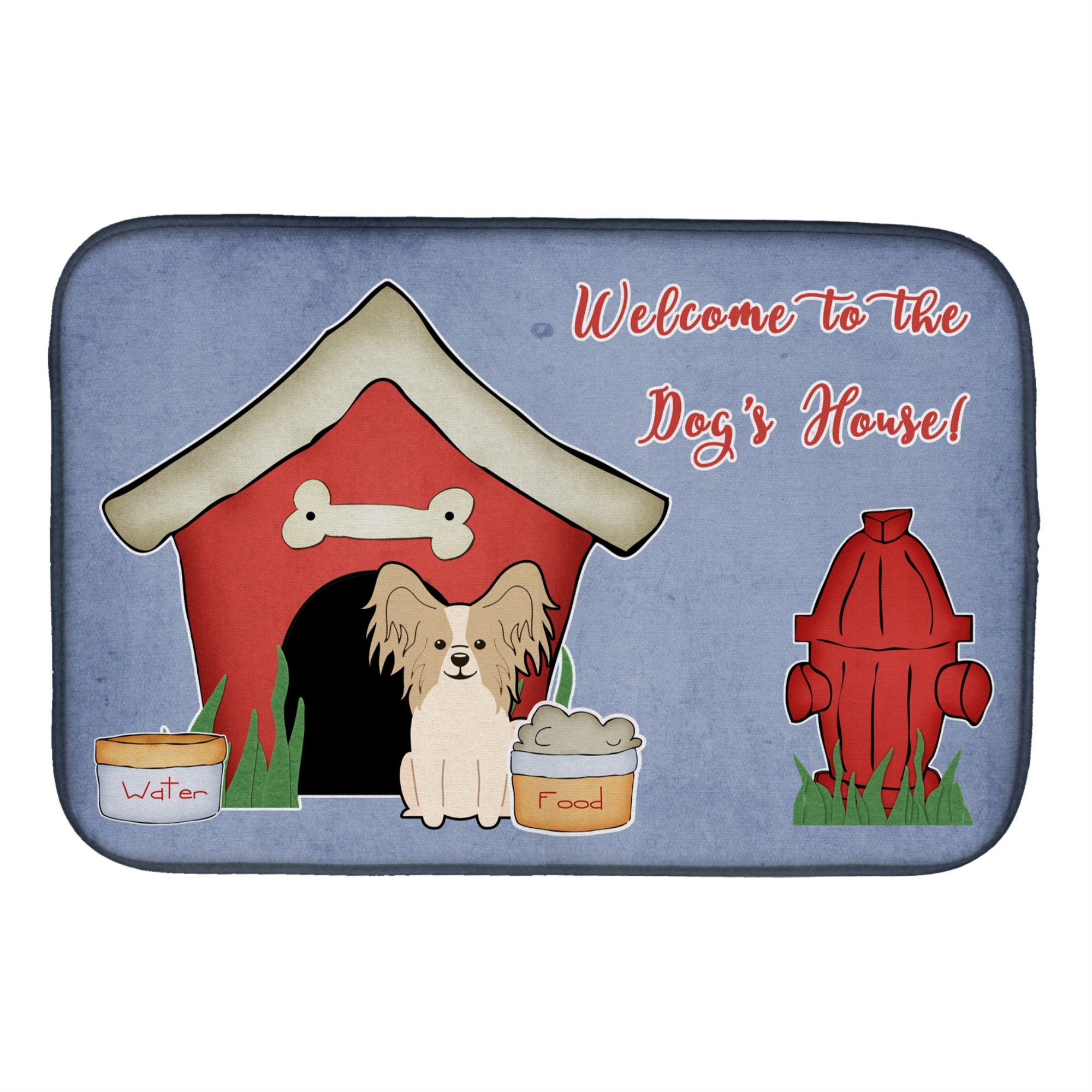 'Caroline'S Treasures Dog House Collection Papillion Sable White Dish Drying Mat, 14 X 21''
