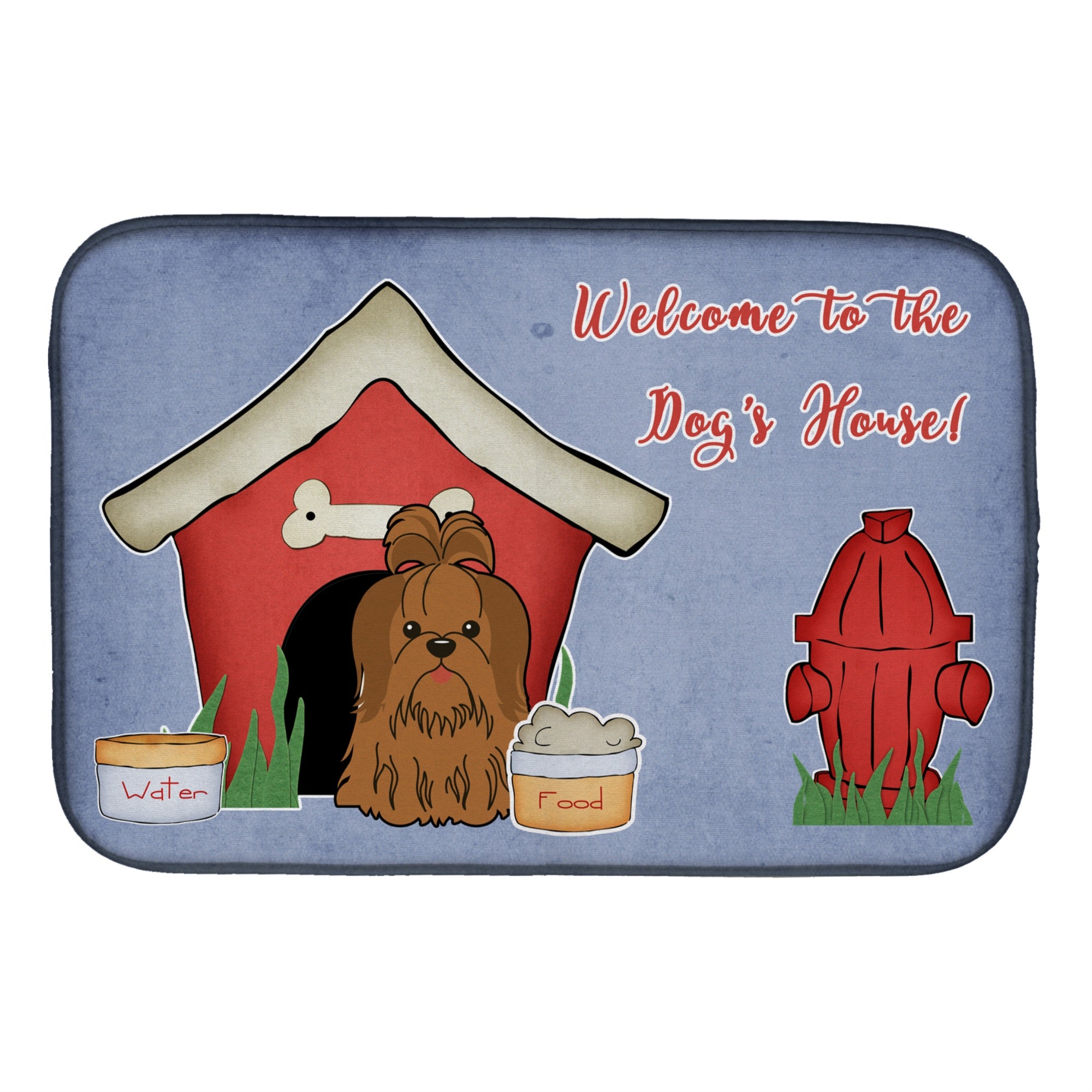 'Caroline'S Treasures Dog House Collection Shih Tzu Silver Chocolate Dish Drying Mat, 14 X 21''