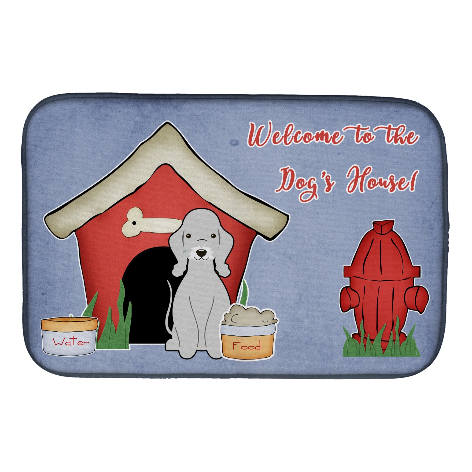 'Caroline'S Treasures Dog House Collection Bedlington Terrier Blue Dish Drying Mat, 14'''' X 21''''''