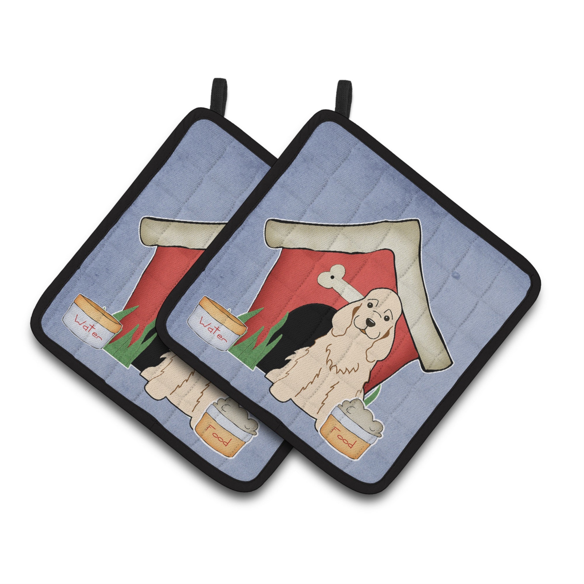 'Caroline'S Treasures Dog House Collection Cocker Spaniel Buff Pair Of Pot Holders Bb2848Pthd, 7.5Hx7.5W, Multicolor''