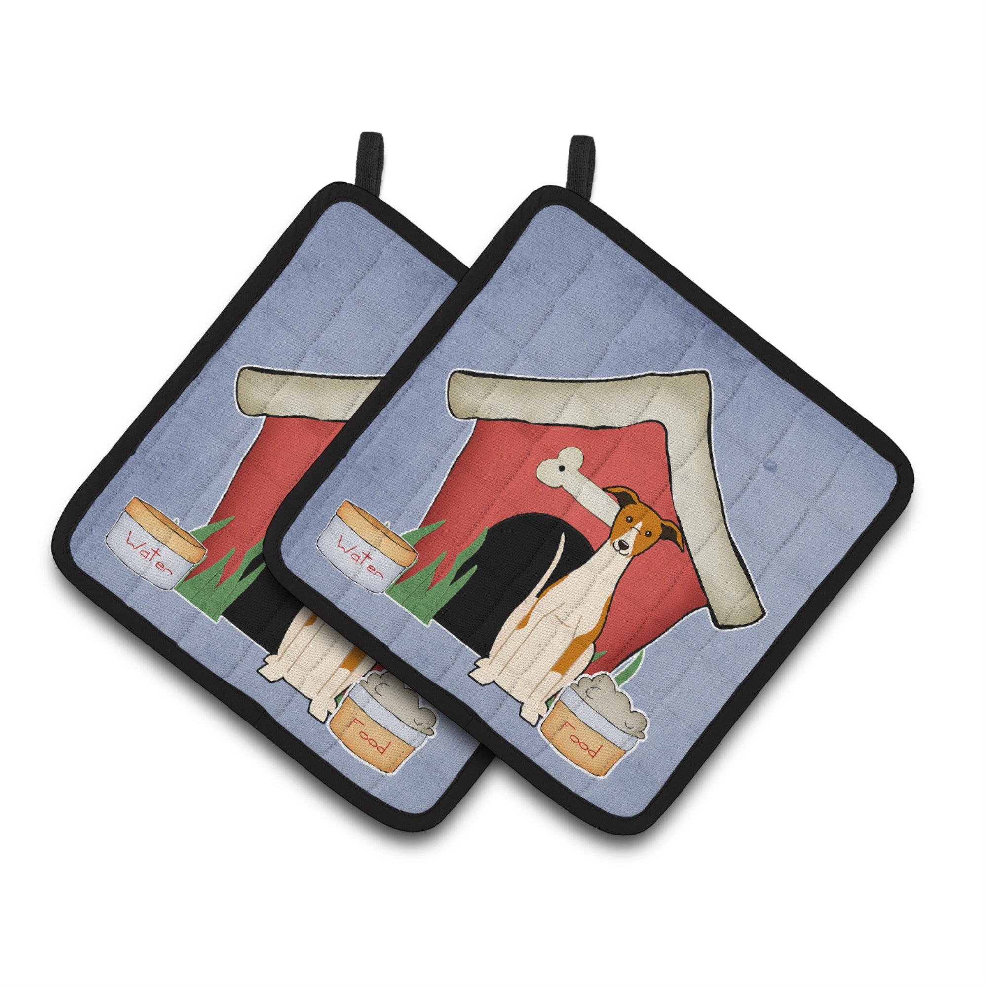 'Caroline'S Treasures Dog House Collection Whippet Pair Of Pot Holders Bb2853Pthd, 7.5Hx7.5W, Multicolor''
