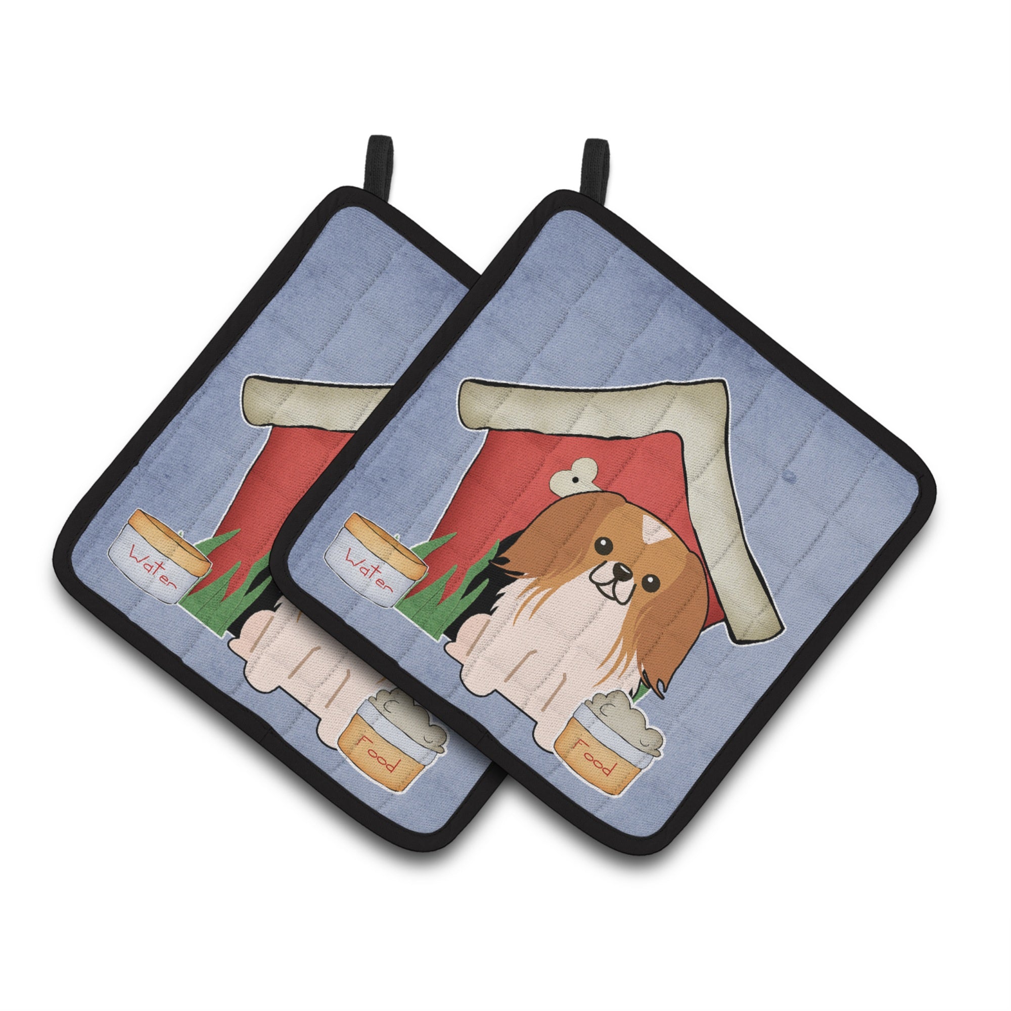 'Caroline'S Treasures Dog House Collection Pekingnese Red White Pair Of Pot Holders Bb2857Pthd, 7.5Hx7.5W, Multicolor''