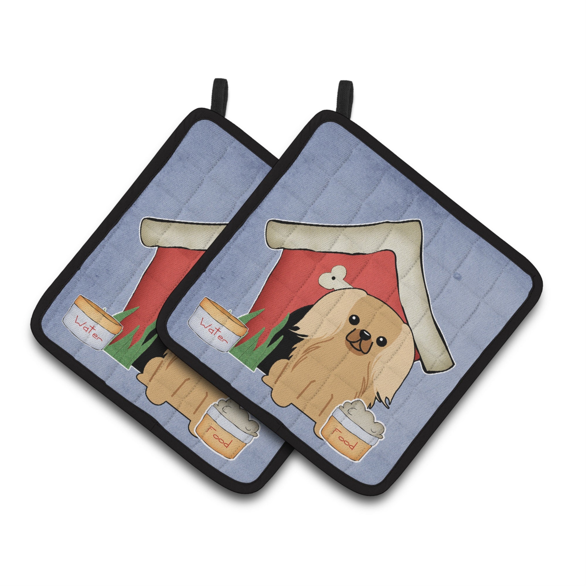 'Caroline'S Treasures Dog House Collection Pekingnese Fawn Sable Pair Of Pot Holders Bb2858Pthd, 7.5Hx7.5W, Multicolor''