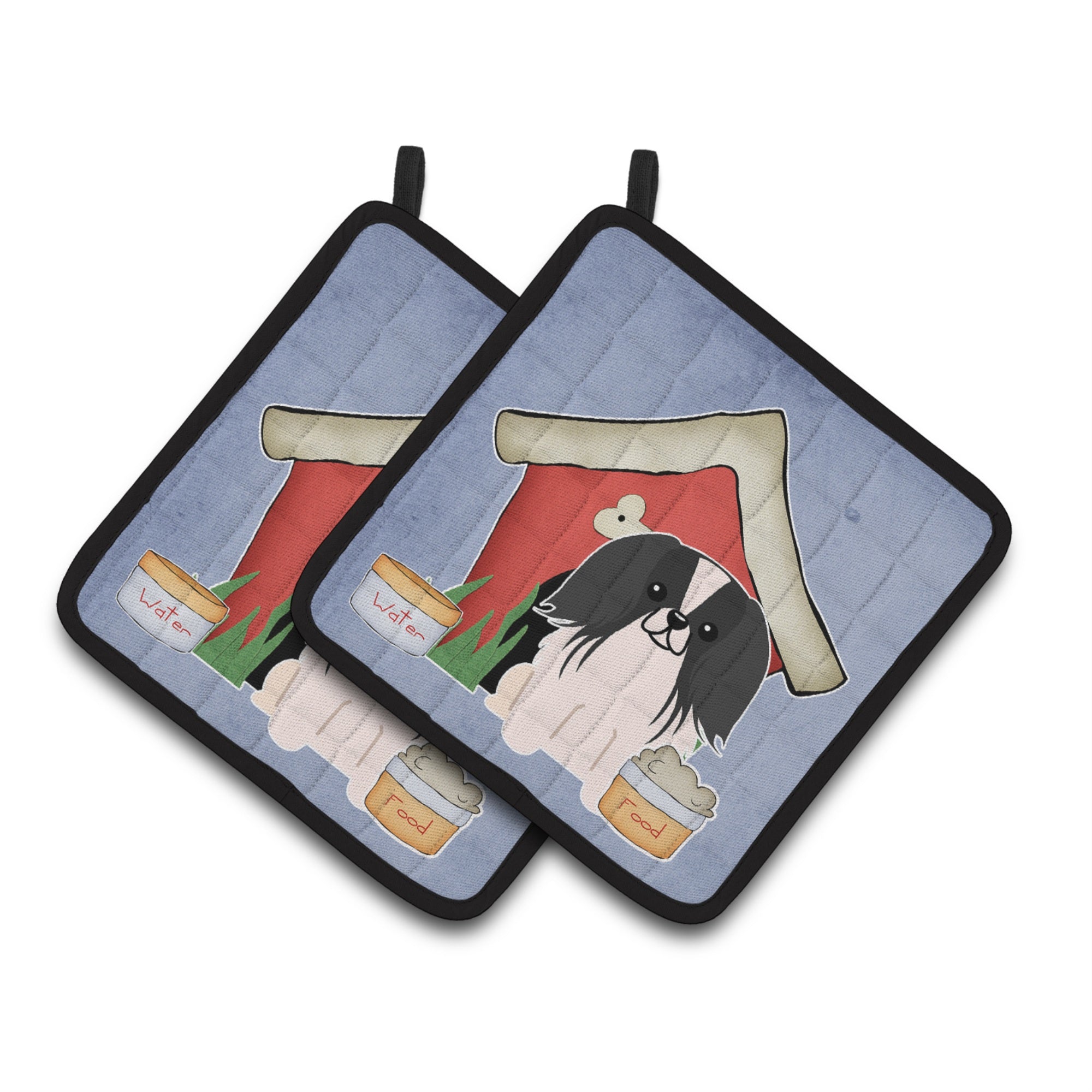 'Caroline'S Treasures Dog House Collection Pekingnese Black White Pair Of Pot Holders Bb2859Pthd, 7.5Hx7.5W, Multicolor''