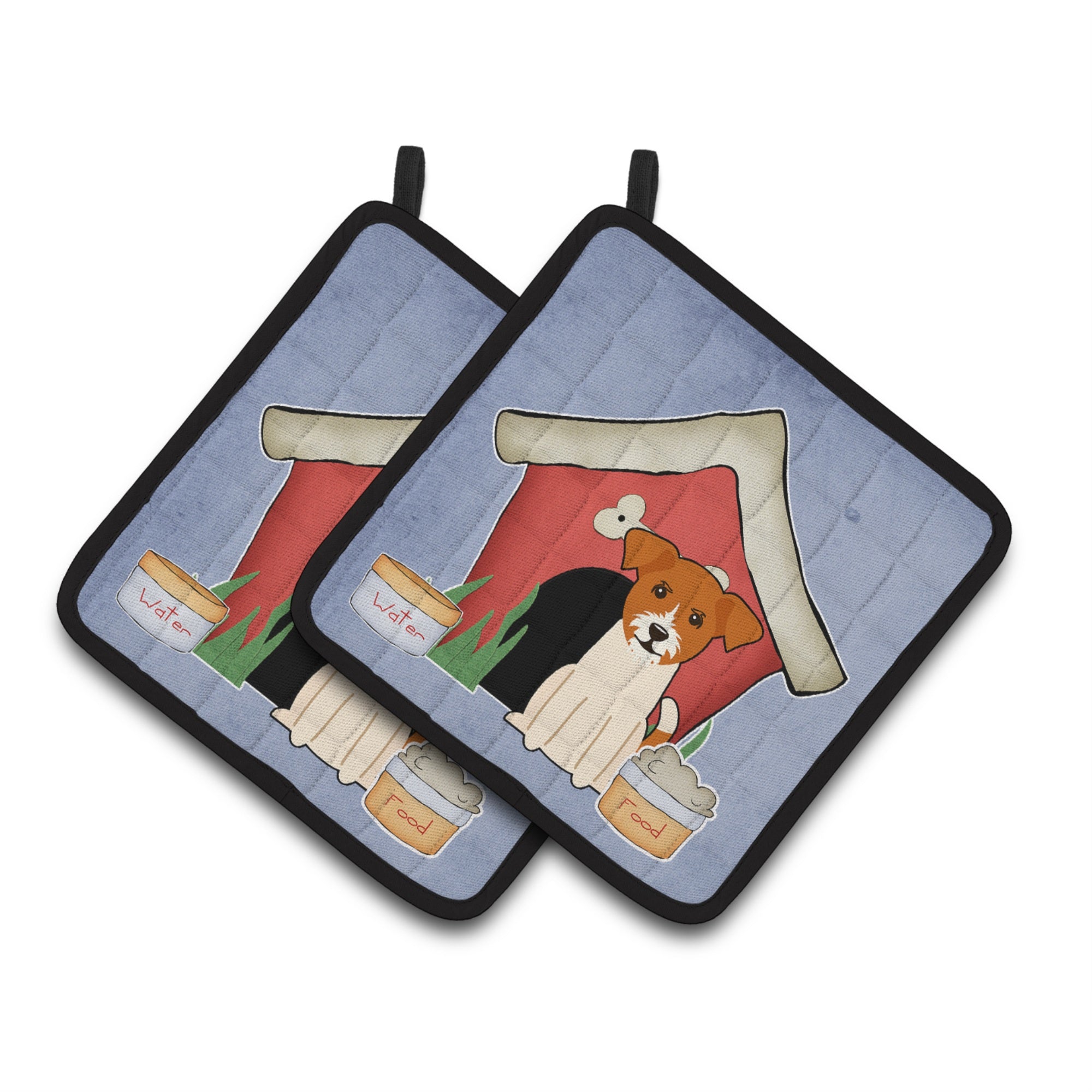 'Caroline'S Treasures Dog House Collection Jack Russell Terrier Pair Of Pot Holders Bb2862Pthd, 7.5Hx7.5W, Multicolor''