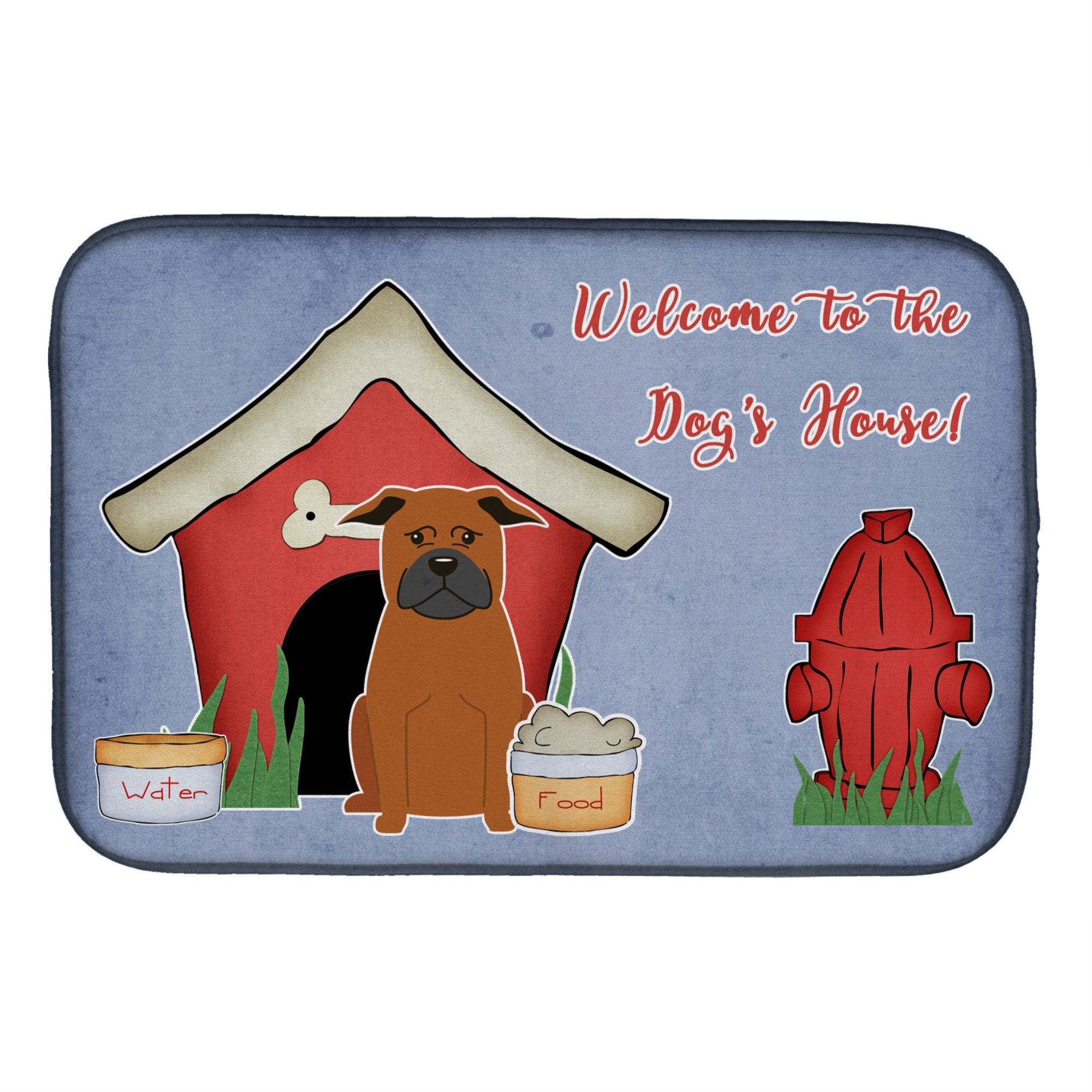 'Caroline'S Treasures Bb2865Ddm Dish Drying Mat, 14'''' X 21'''', Dog House''