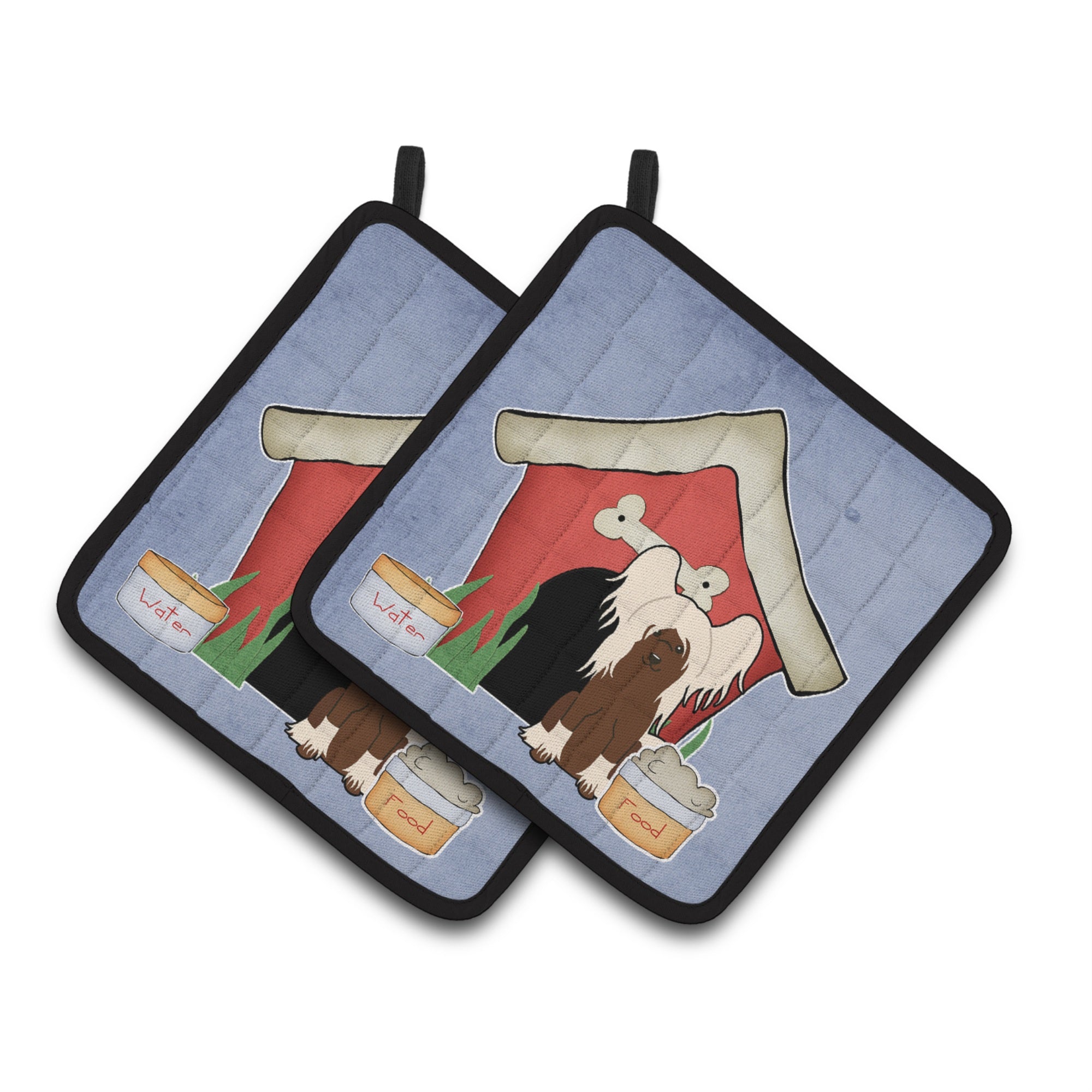 'Caroline'S Treasures Dog House Collection Chinese Crested Cream Pair Of Pot Holders Bb2867Pthd, 7.5Hx7.5W, Multicolor''