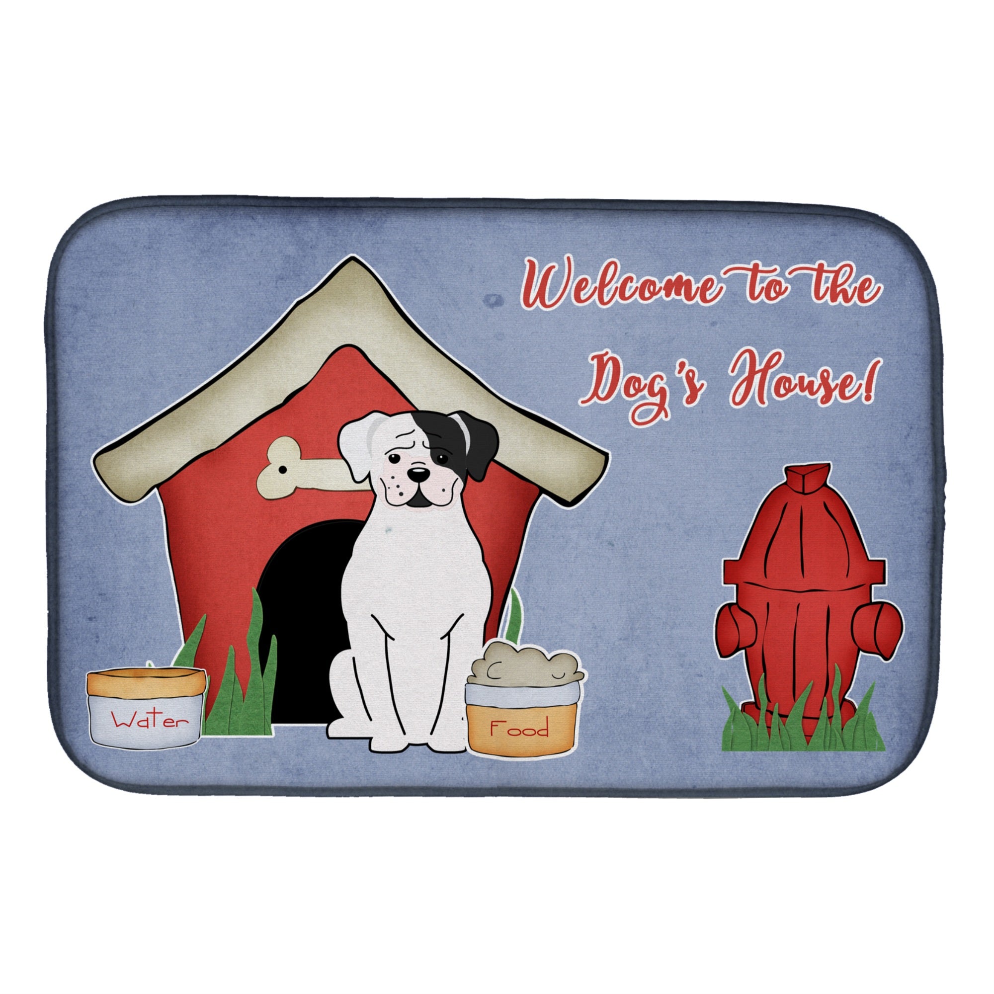 'Caroline'S Treasures Dog House Collection White Boxer Cooper Dish Drying Mat, 14'''' X 21''''''