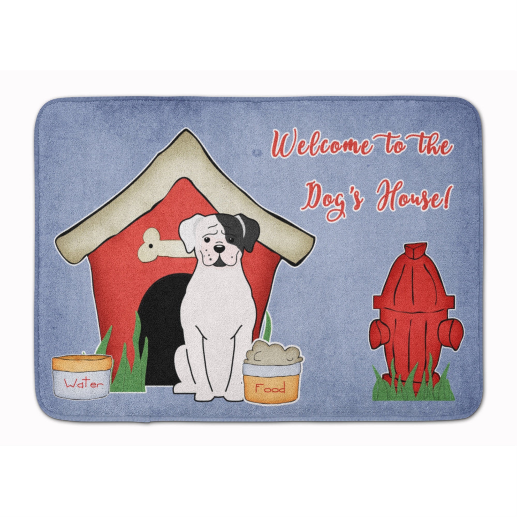 Carolines Treasures Dog House Collection White Boxer Cooper Floor Mat, 19 x 27, Multicolor